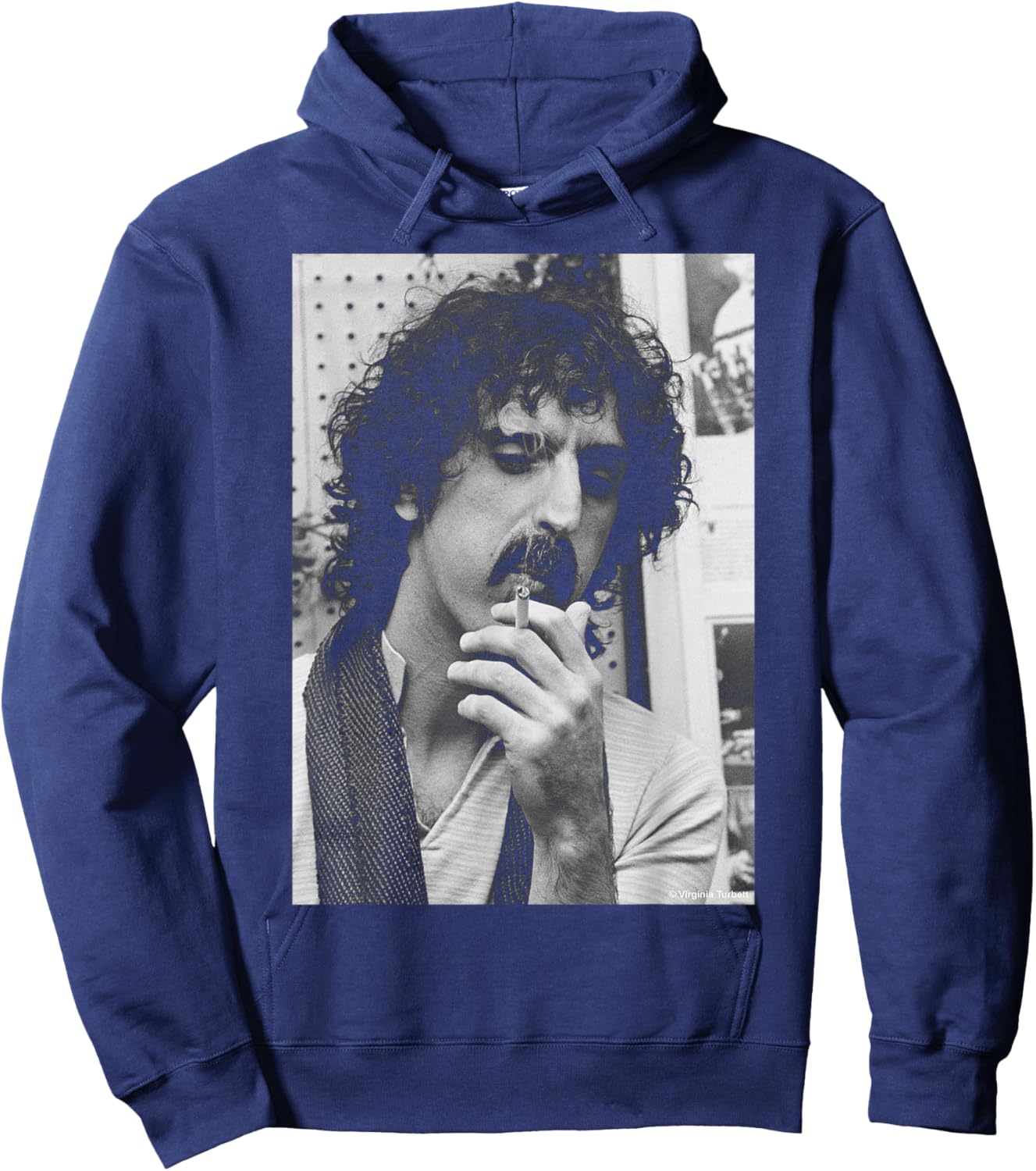 Smoking Frank Zappa by Virgina Turbett Hoodie - Hoodie | Navy