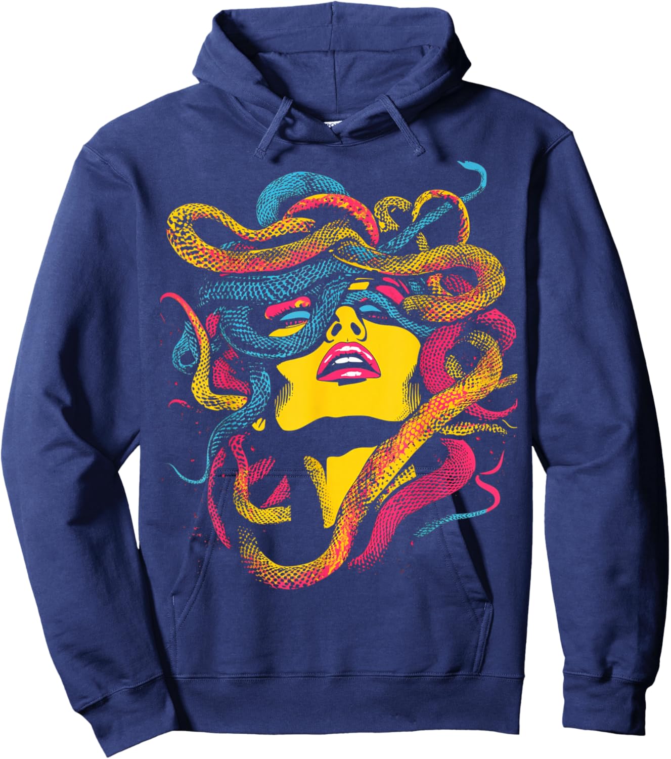 Vintage Medusa Occult Grunge Art Gothic Hoodie - Hoodie | Navy