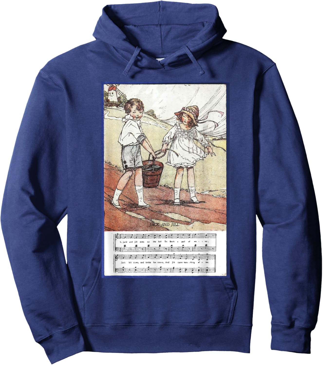 Jack and Jill, Kids Nursery Rytme, Poem Song for Children Hoodie - Hoodie | Navy