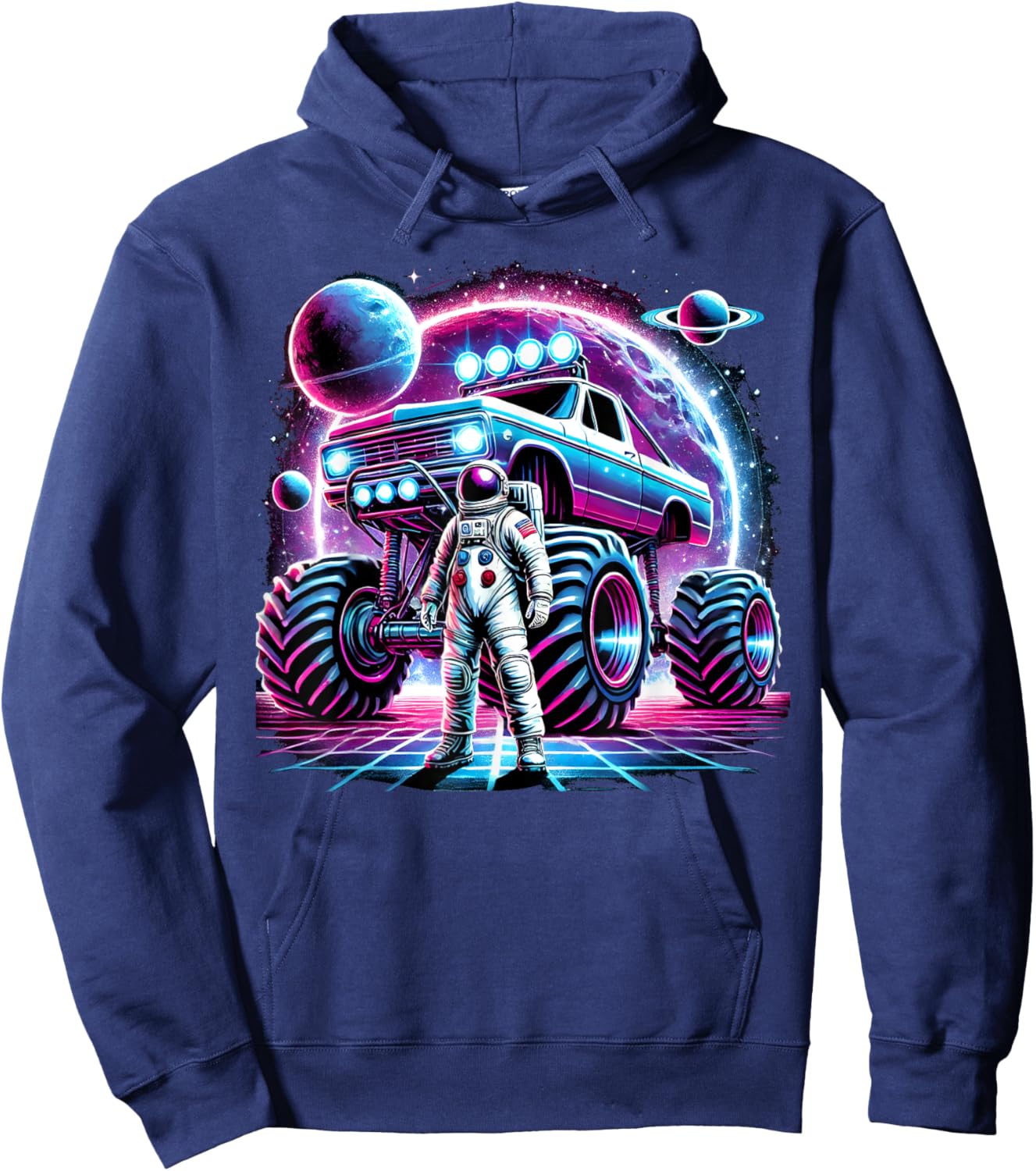 Astronaut Cosmic Space Adventure Monster Truck Astronomy Hoodie - Hoodie | Navy