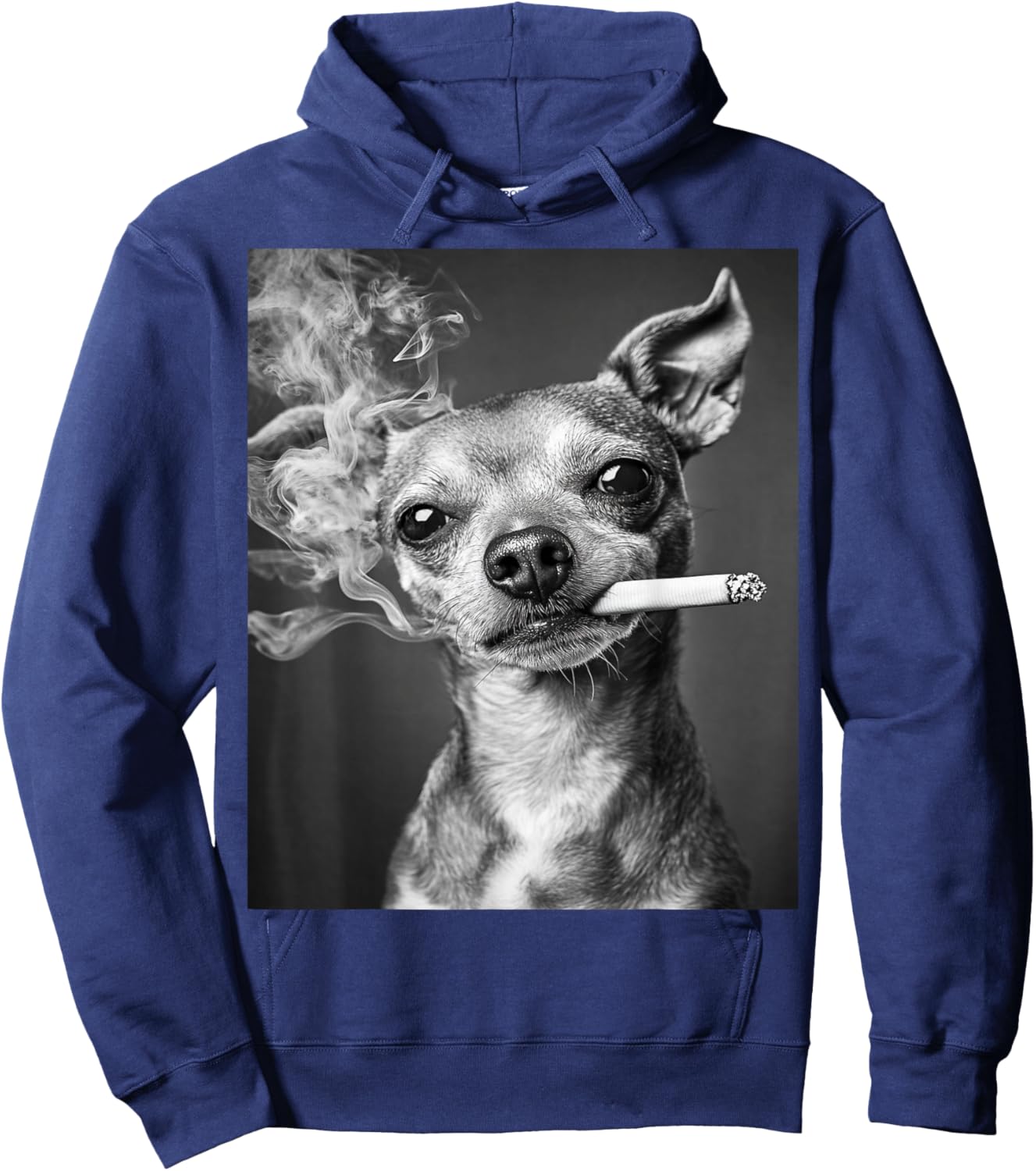 Smoking Dog Chihuahua Funniest Meme Hoodie - Hoodie | Navy