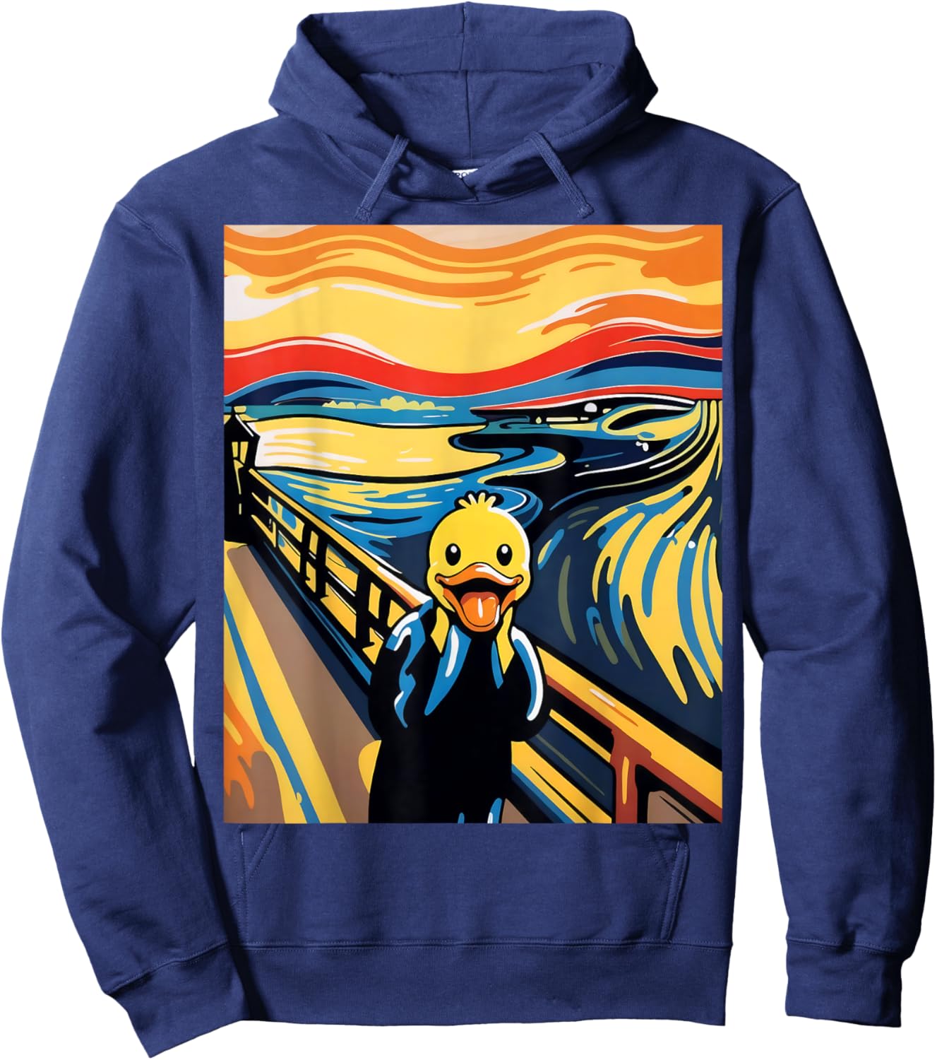 Funny Rubber Duck The Scream Ducky Lovers Men Women Kids Hoodie - Hoodie | Navy