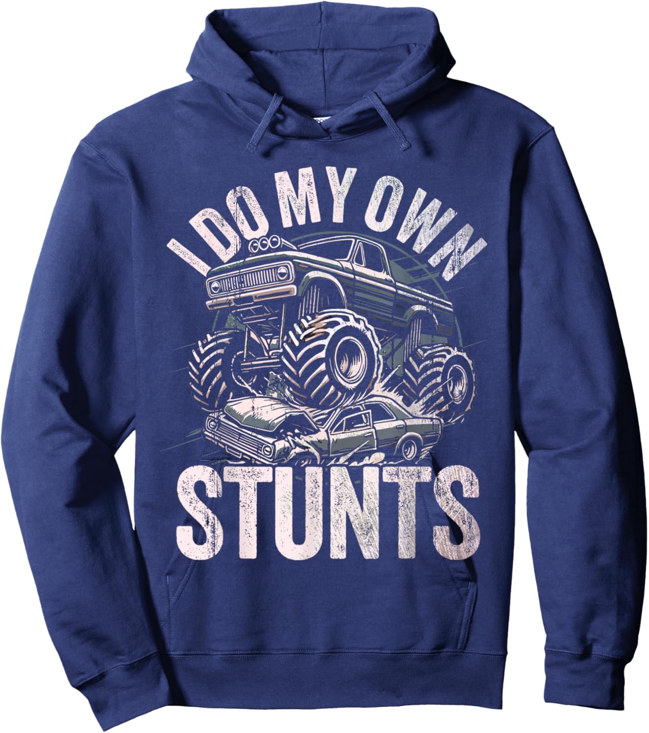 I do my own stunts Funny Monster truck kids Hoodie - Hoodie | Navy