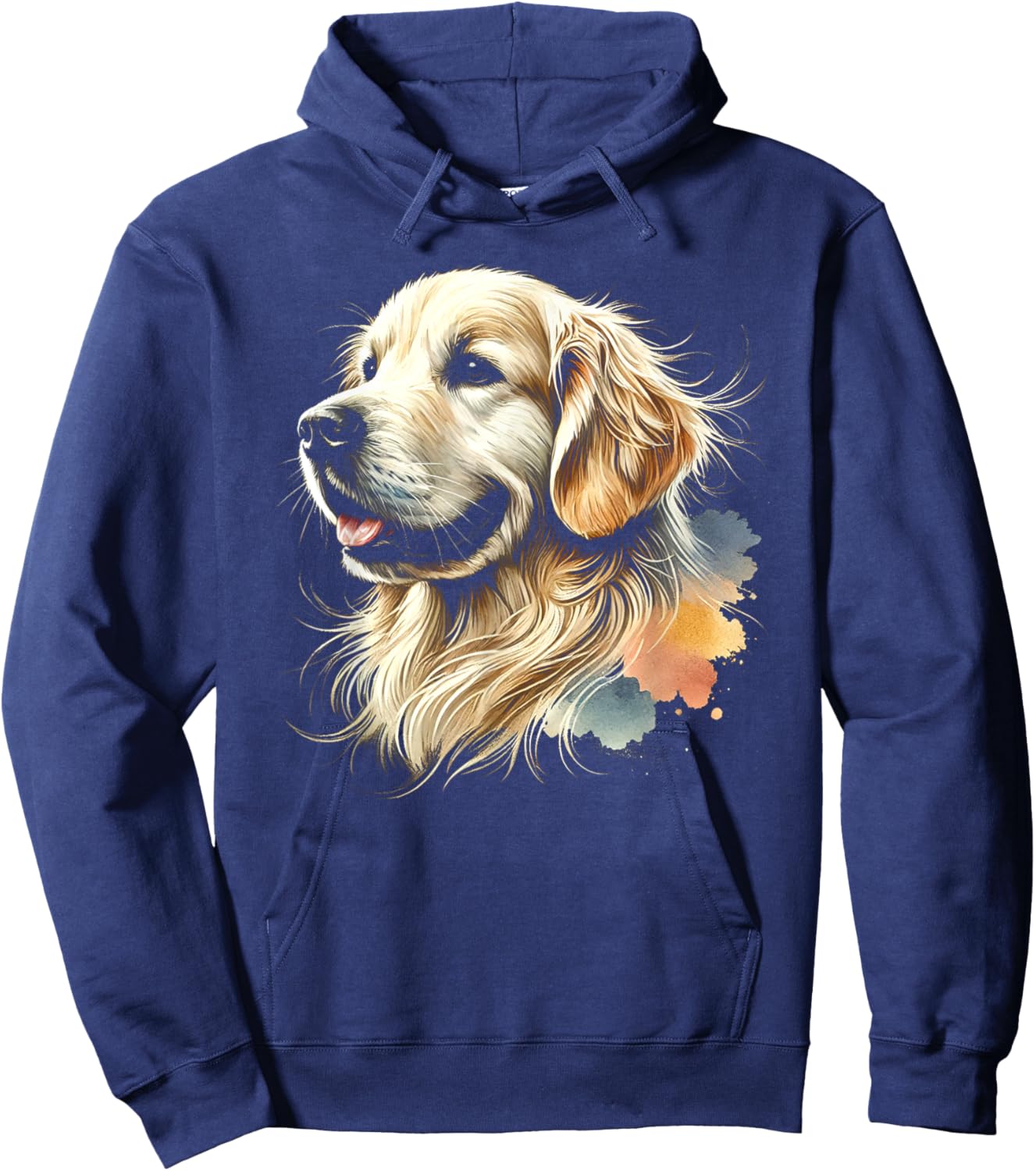Golden Retriever Watercolor Pop Art Portrait Cute Dog Owners Women Girls Kids Hoodie - Hoodie | Navy