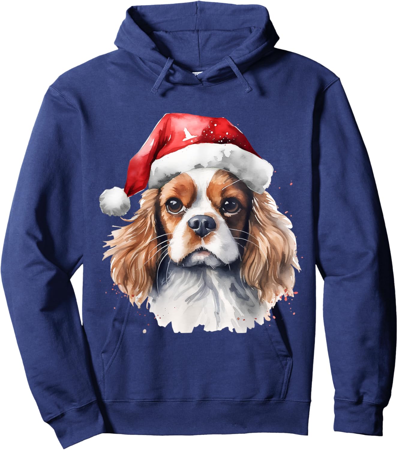 Cavalier King Charles Christmas Dog Hoodie - Hoodie | Navy