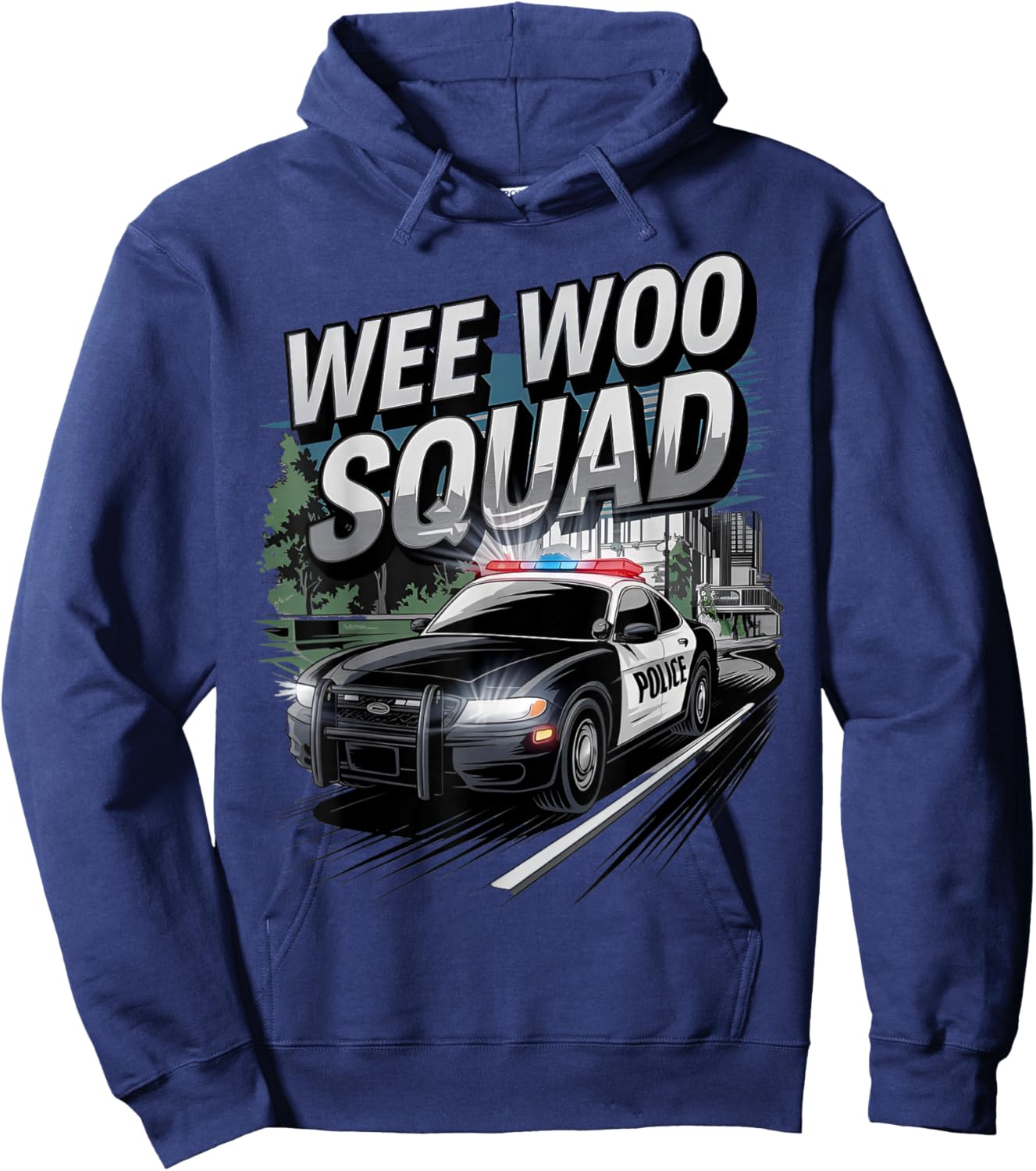 Wee Woo Squad Police Car Fan Humor For Kids Police Officer Hoodie - Hoodie | Navy