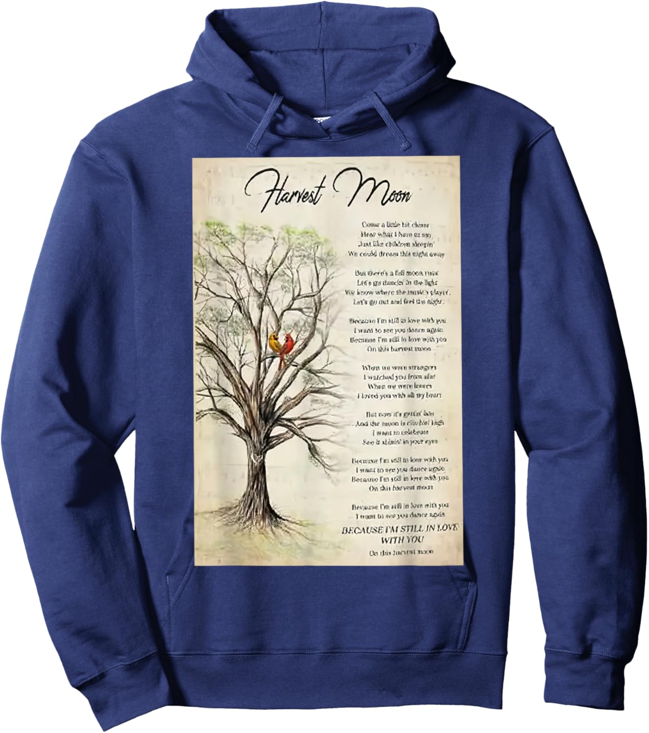 Harvest Moon Lyrics Poster Hoodie - Hoodie | Navy