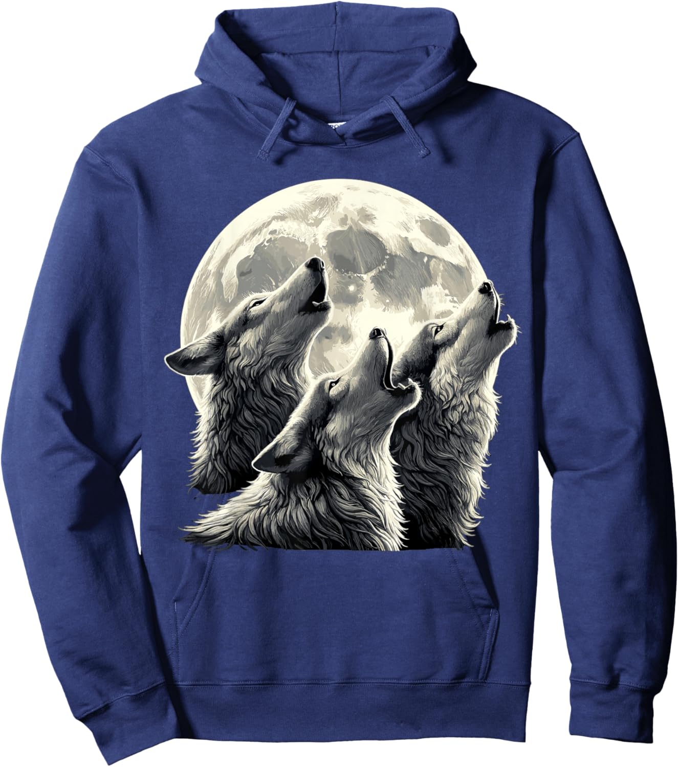 Howling Wolves Moon Wolf Hoodie - Hoodie | Navy
