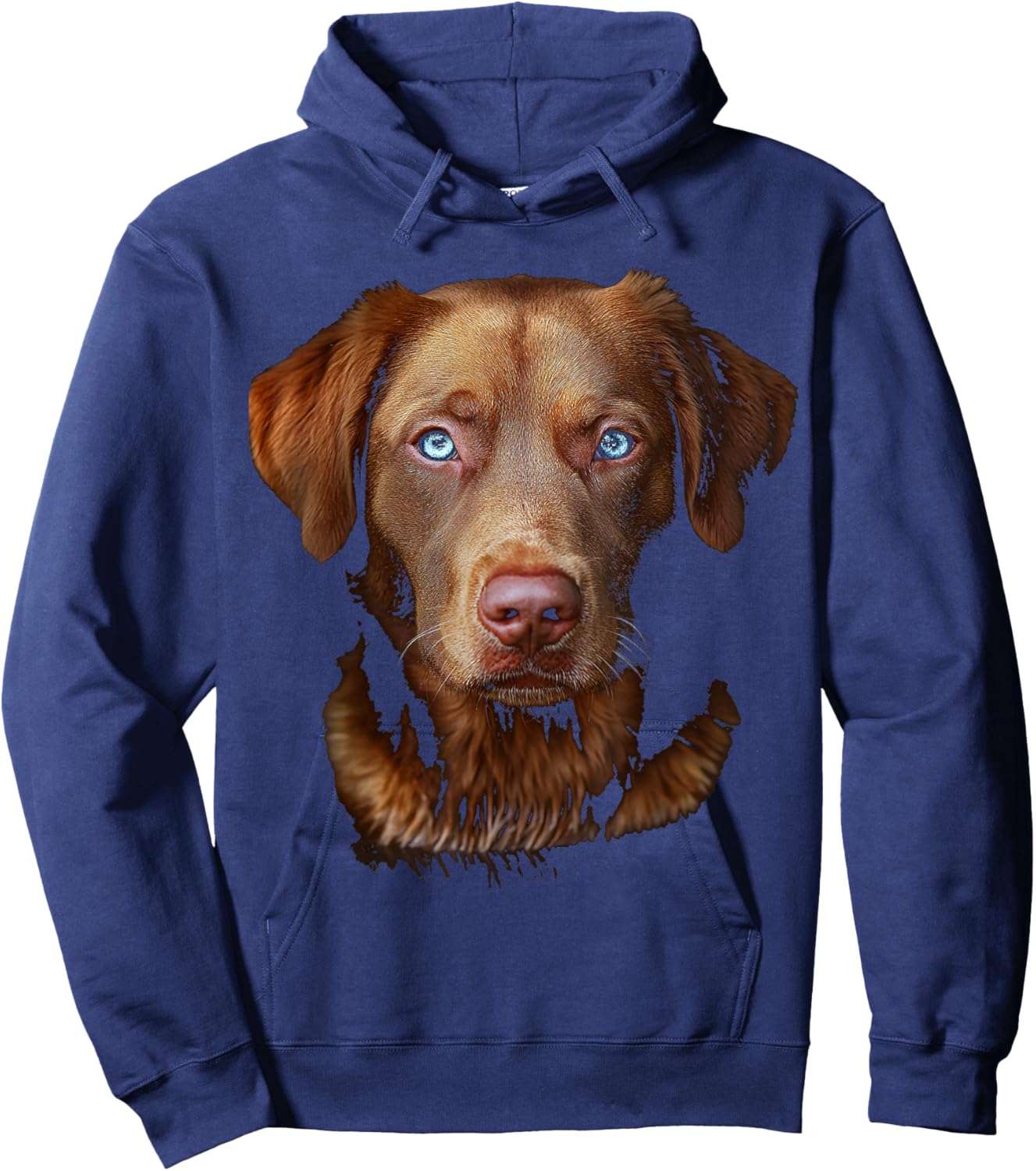 Chesapeake Bay Retriever Dog Motif Pet Art Blue Eyes Women Kids Hoodie - Hoodie | Navy