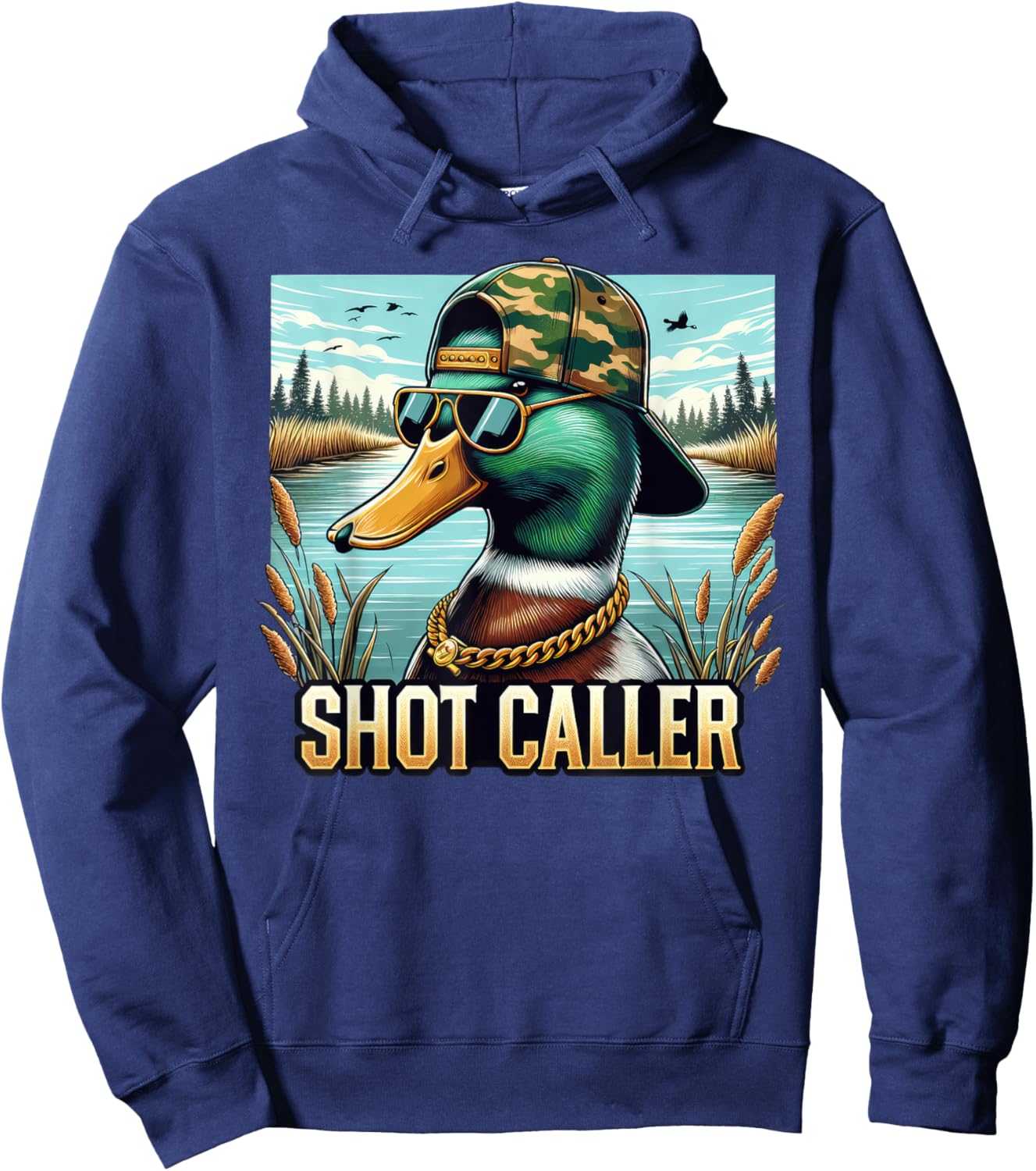 Shot-Caller Funny Duck Hunter Hunting Season Men Women Hoodie - Hoodie | Navy