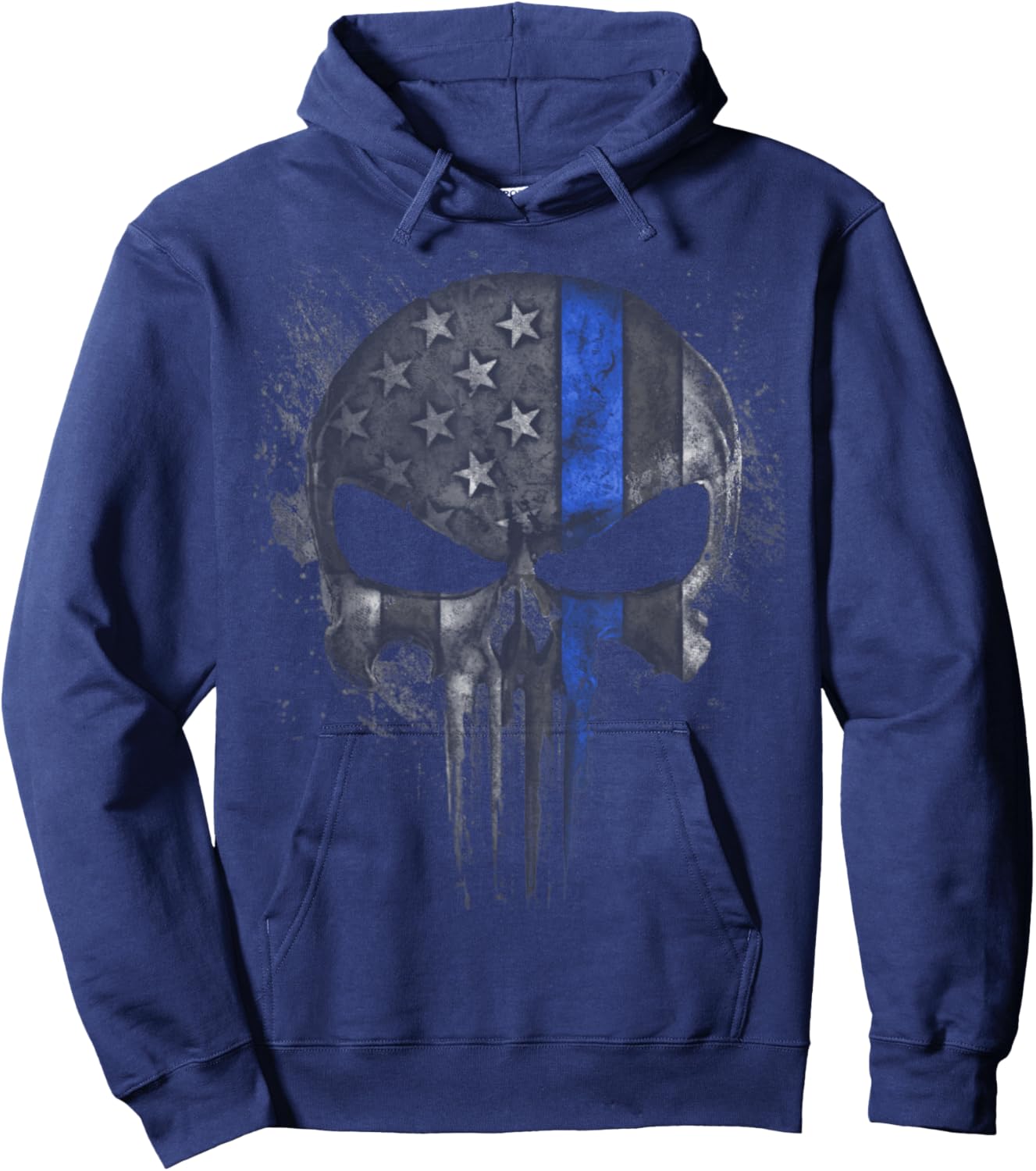 Thin Blue Line Skull Hoodie - Hoodie | Navy