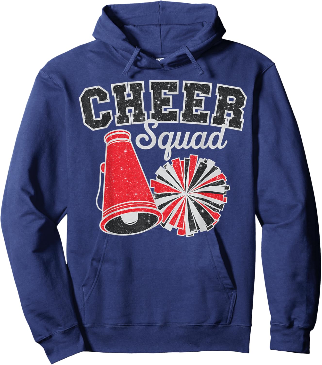 Cheer Squad Funny Cheerleader Cheerleading Red Women Girl Hoodie - Hoodie | Navy