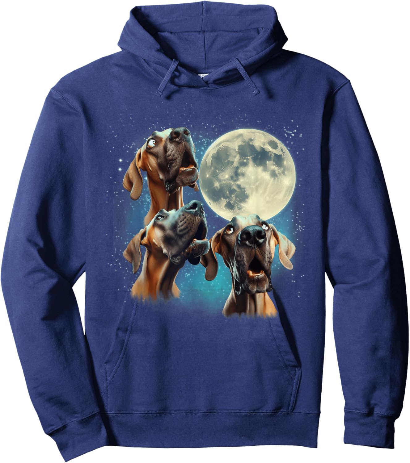 Funny Three Dog Moon, 3 Great Dane Fawn Natural, Weird Meme Men Women Kids Hoodie - Hoodie | Navy