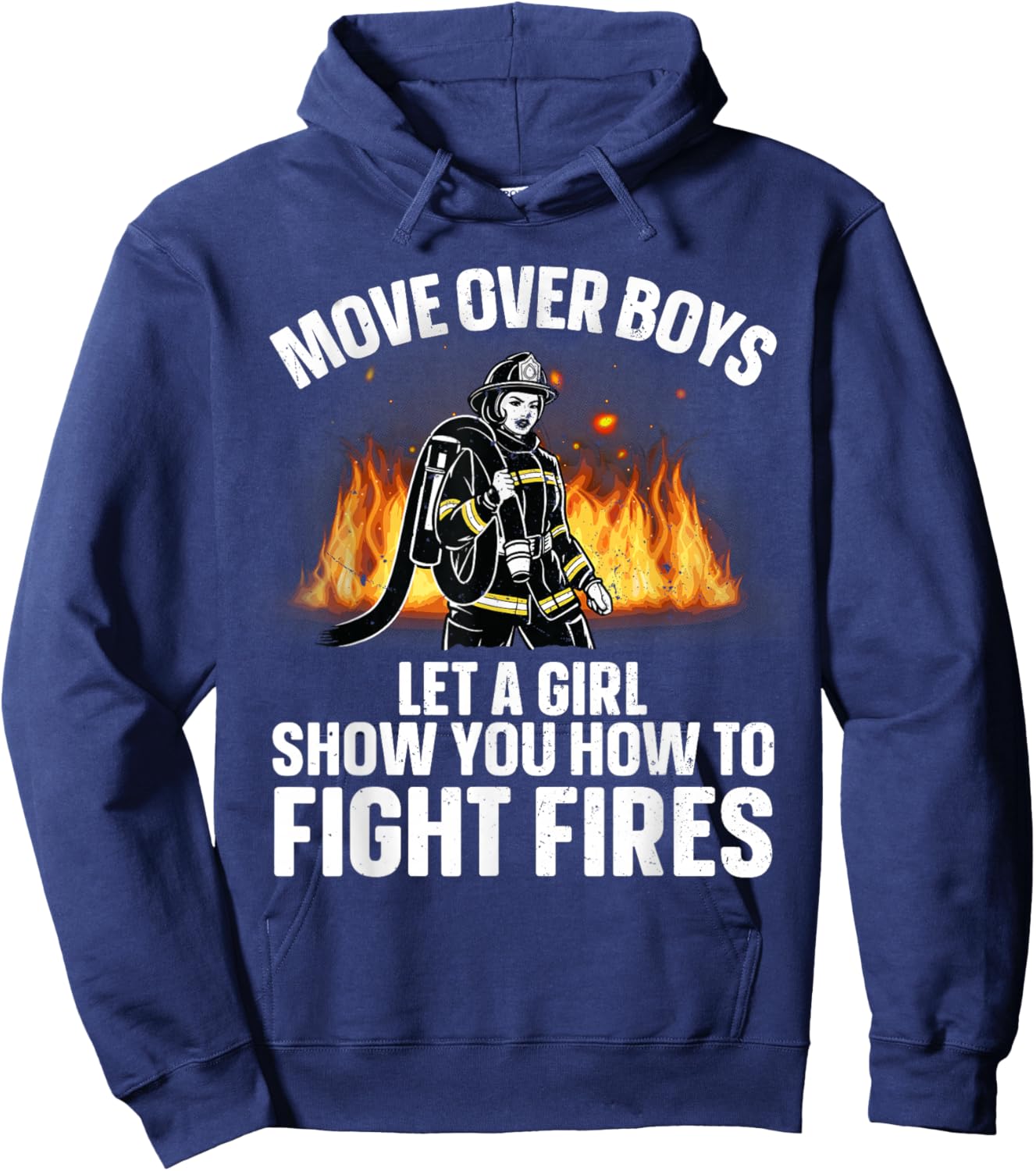 Firefighter Art Girls Firefighting Firefighter Hoodie - Hoodie | Navy