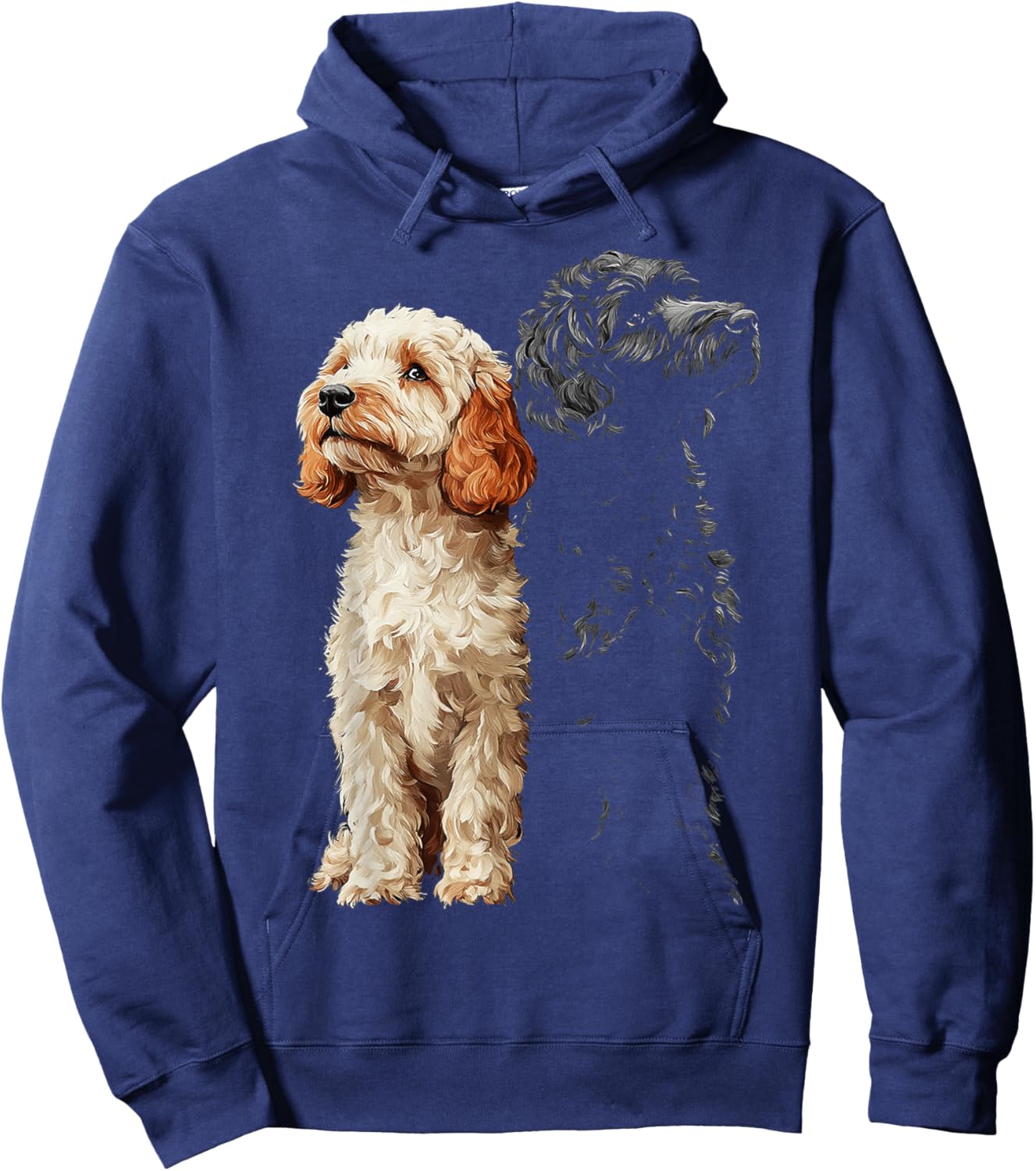 Labradoodle Dog Motif Pet Illustration Labradoodle Women Kids Hoodie - Hoodie | Navy