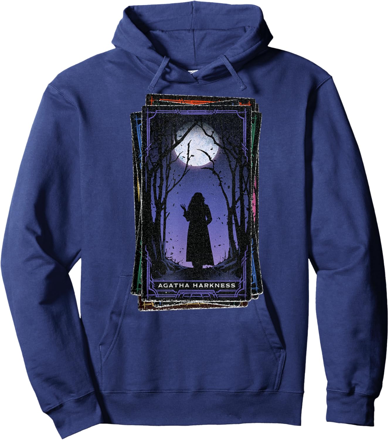 Marvel Agatha All Along Disney+ Agatha Harkness Tarot Card Hoodie - Hoodie | Navy