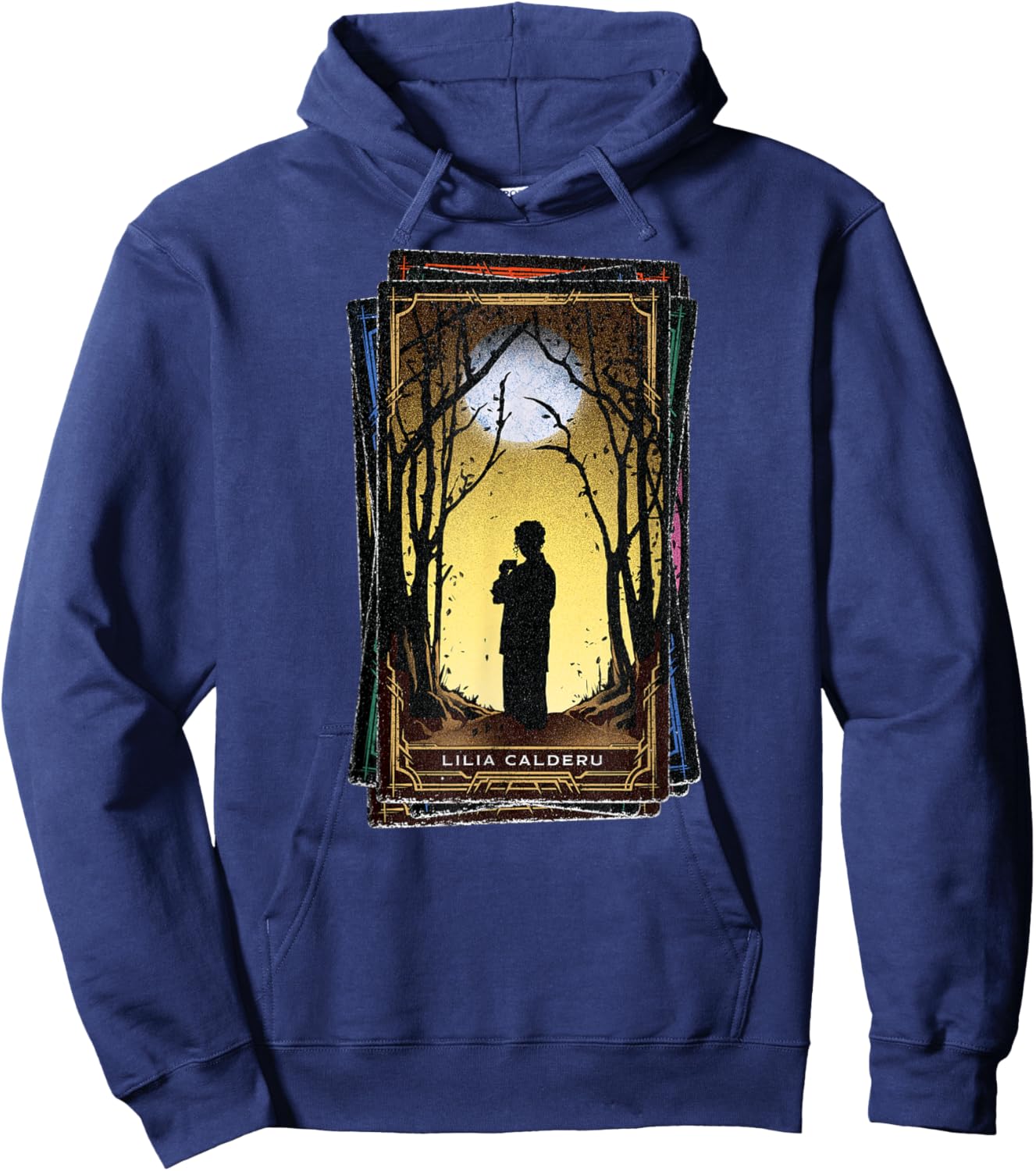 Marvel Agatha All Along Disney+ Lilia Calderu Tarot Card Hoodie - Hoodie | Navy
