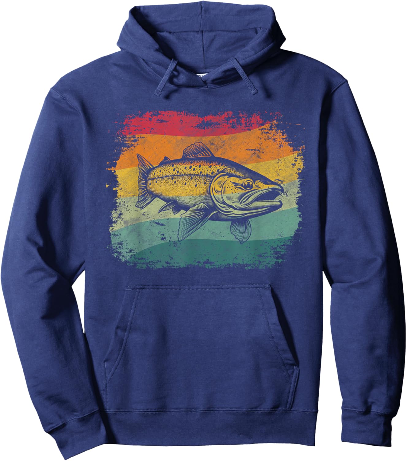 Steelhead Fish Retro Design Hoodie - Hoodie | Navy
