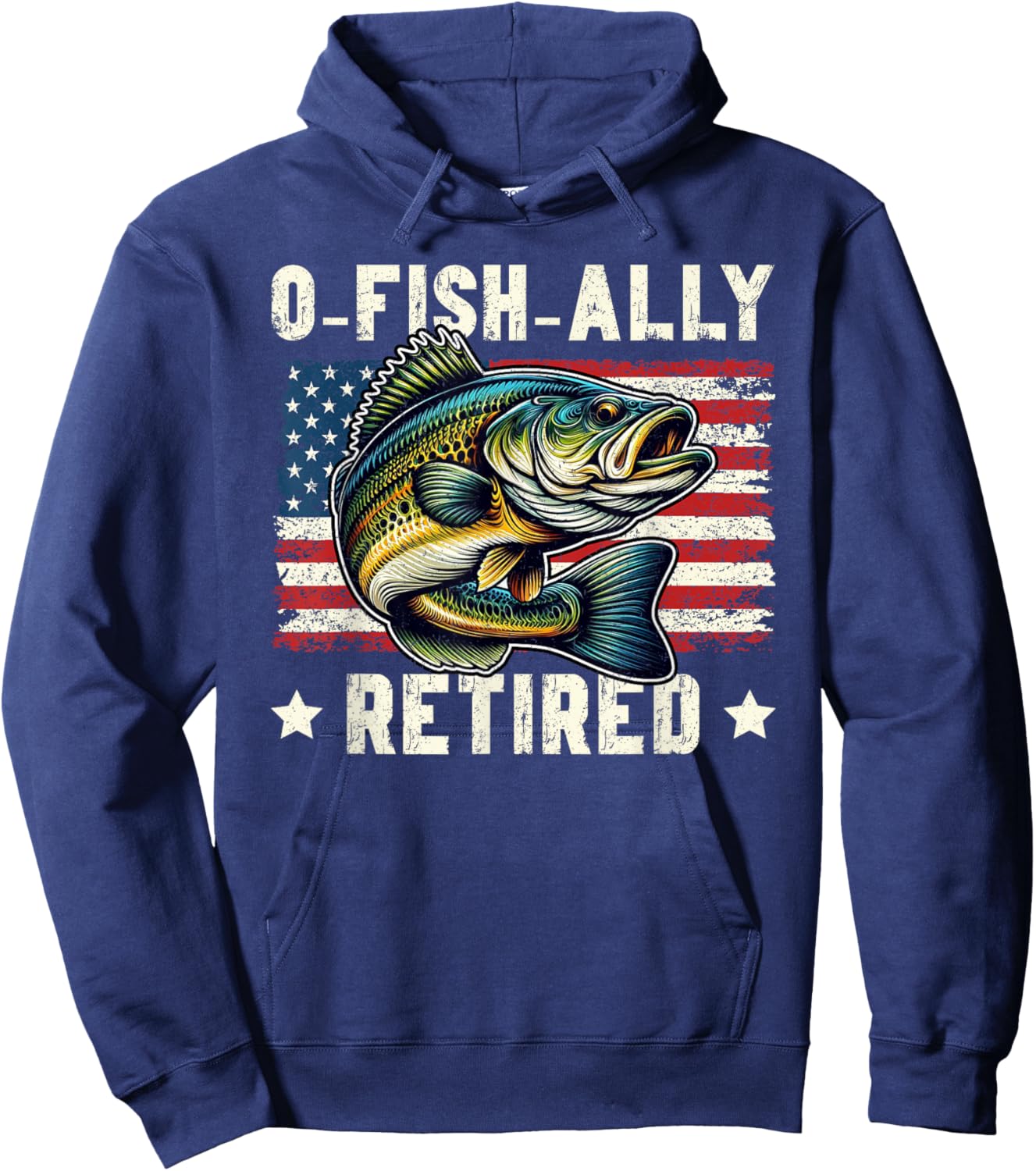 O Fish Ally Retired Fisherman Fishing Bass Retirement Hoodie - Hoodie | Navy