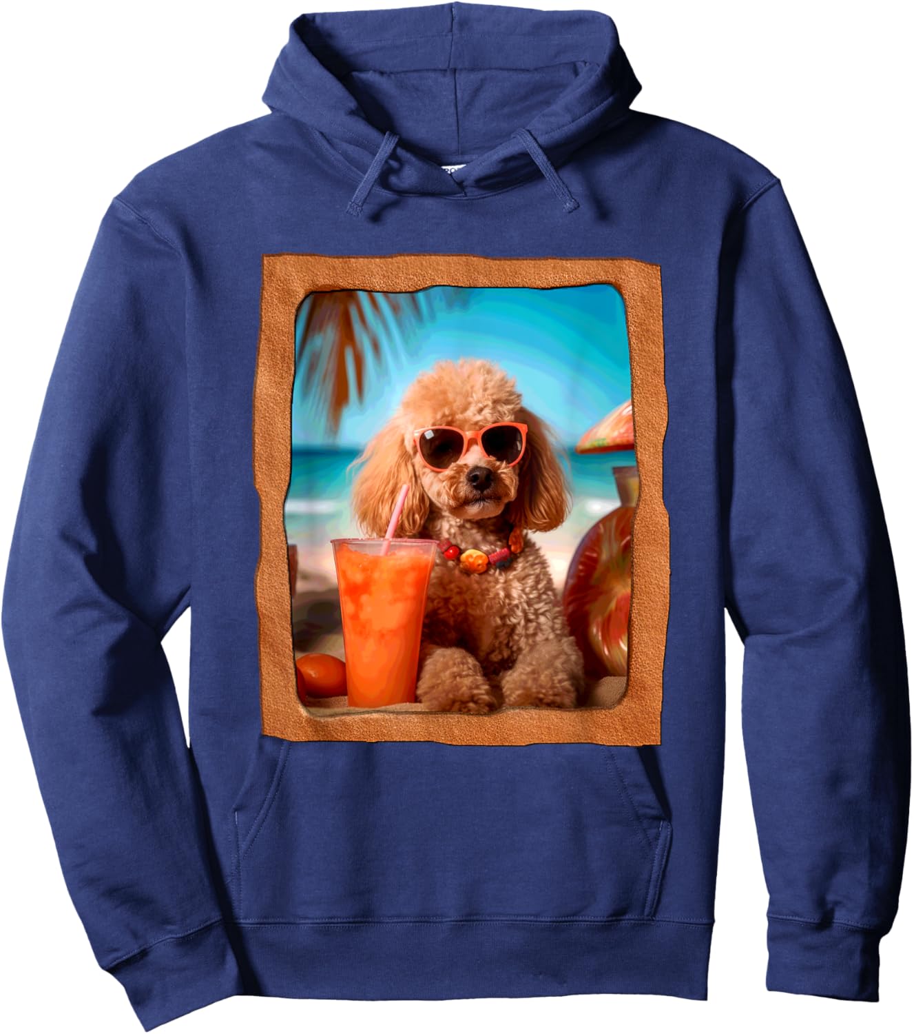 Poodle Chill Vibes Tropical Paradise Hoodie - Hoodie | Navy