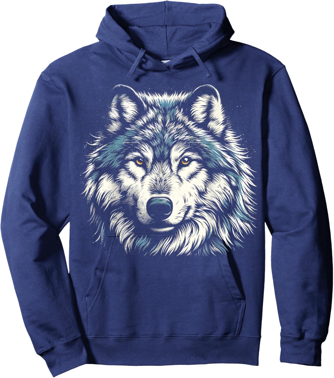 Timber Wolf Face Animal Wolf Hoodie - Hoodie | Navy