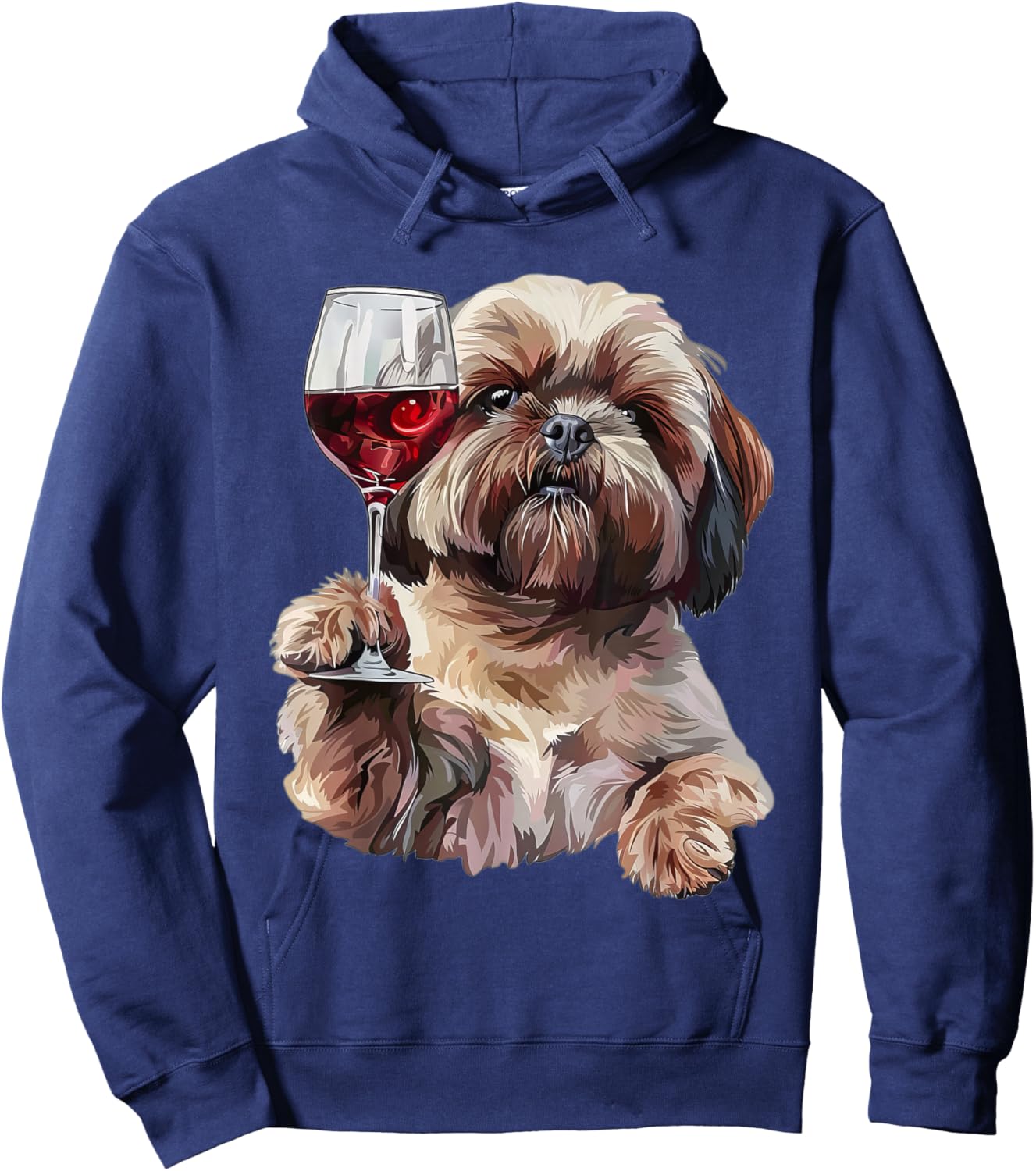 Shih Tzu Wine Hoodie - Hoodie | Navy