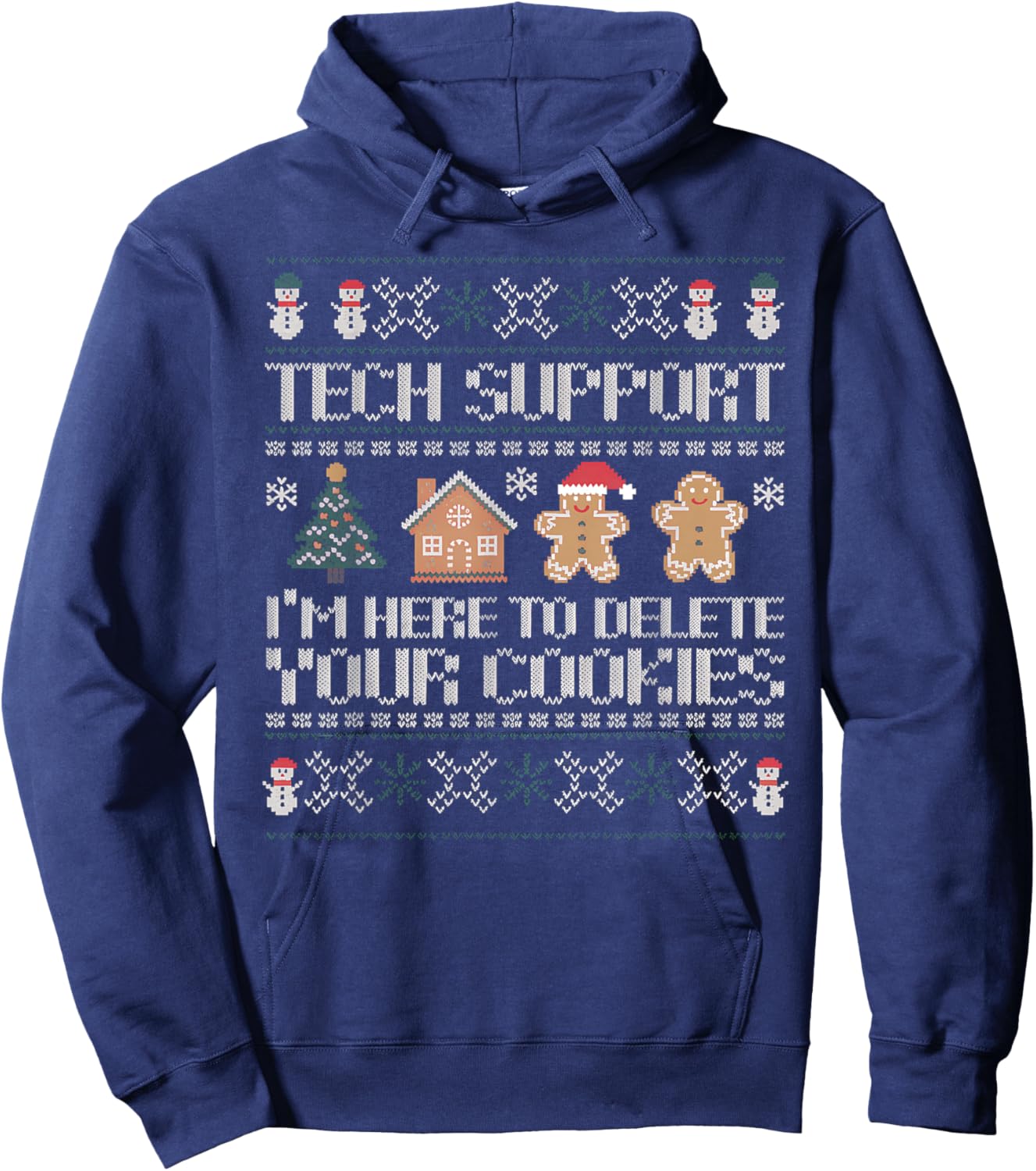 Tech-Support I'm Here To Delete Your Cookies Black Hoodie - Hoodie | Navy