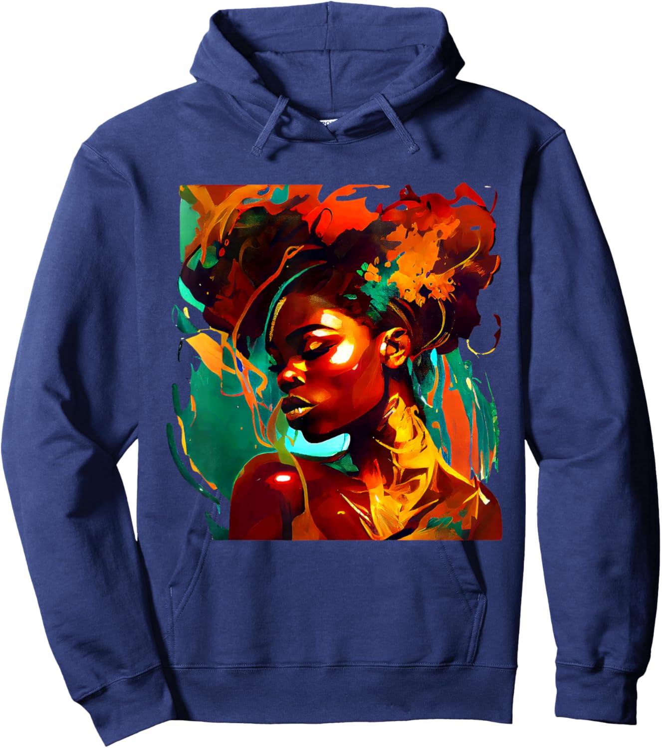 Beautuful Black Art African American Woman Painting Hoodie - Hoodie | Navy