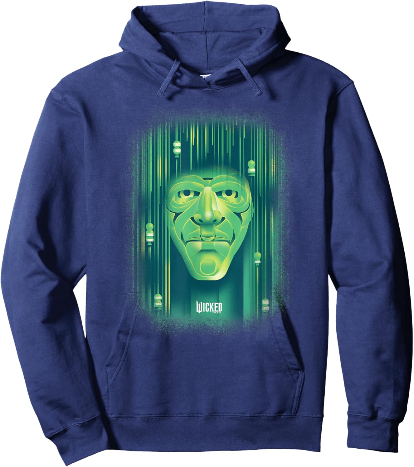 Wicked Wizard Face Emerald City Hoodie - Hoodie | Navy