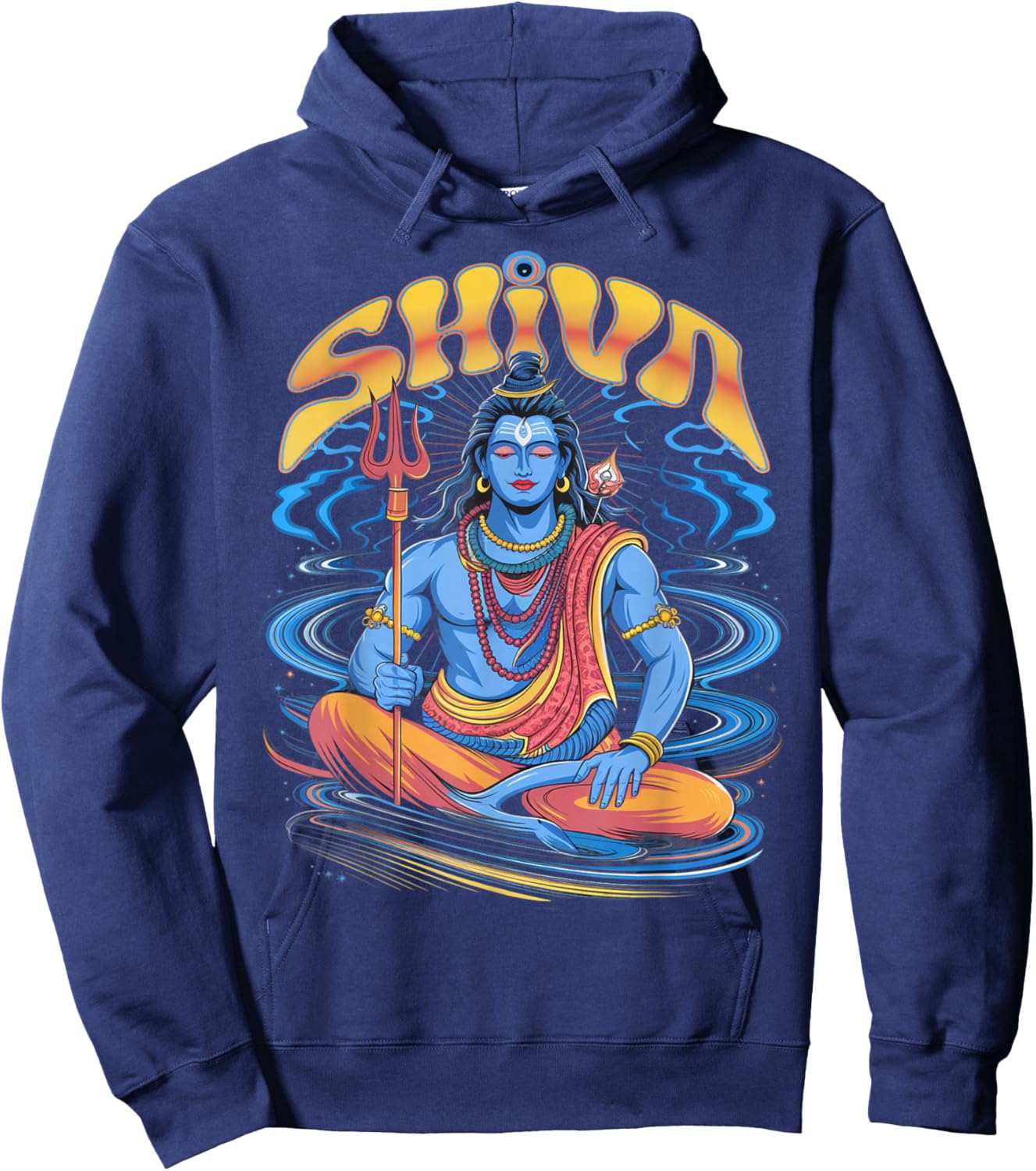 Shiva Print Hoodie - Hoodie | Navy