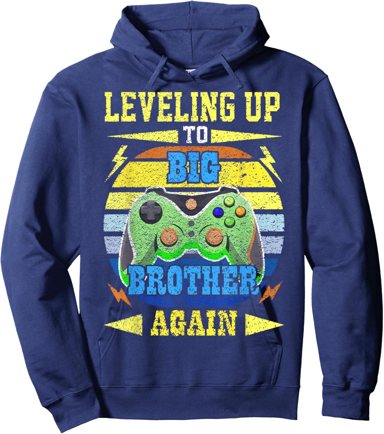 Funny Leveling Up To Big Brother Again Big Bro Gaming Gifts Hoodie - Hoodie | Navy