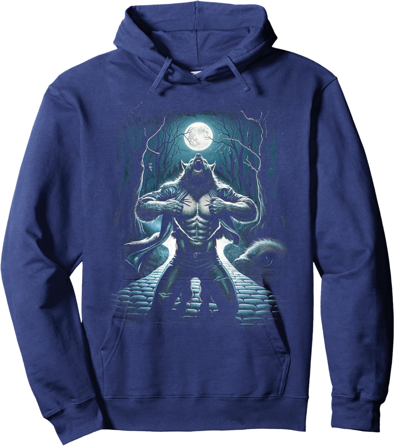 Werewolf Transformation Moon Beast Mythical Creature Hoodie - Hoodie | Navy