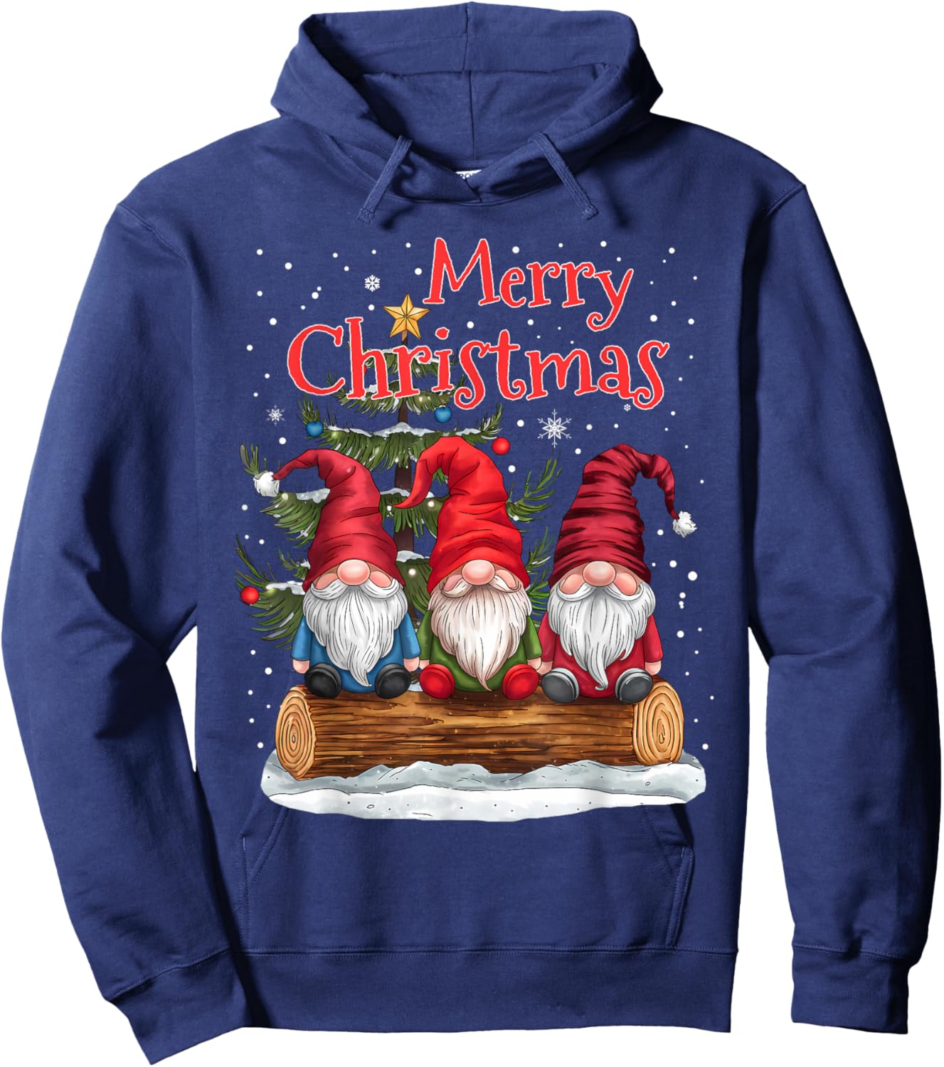 Merry Christmas Gnomes Family Xmas Festive Holiday Gnome Hoodie - Hoodie | Navy
