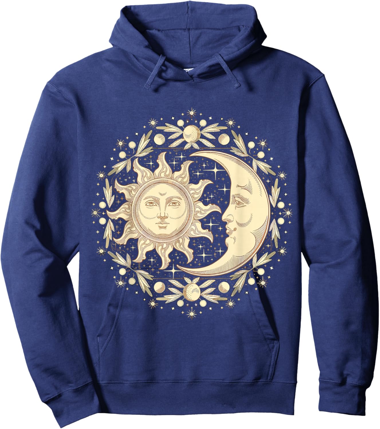 Celestial Moon and Sun Hoodie - Hoodie | Navy