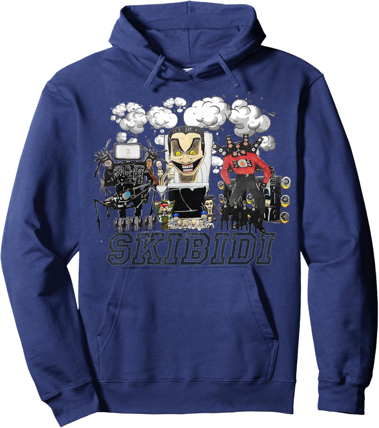 Skibidi Toilet, Cameraman, Speakerman, TVman For Boys Hoodie - Hoodie | Navy