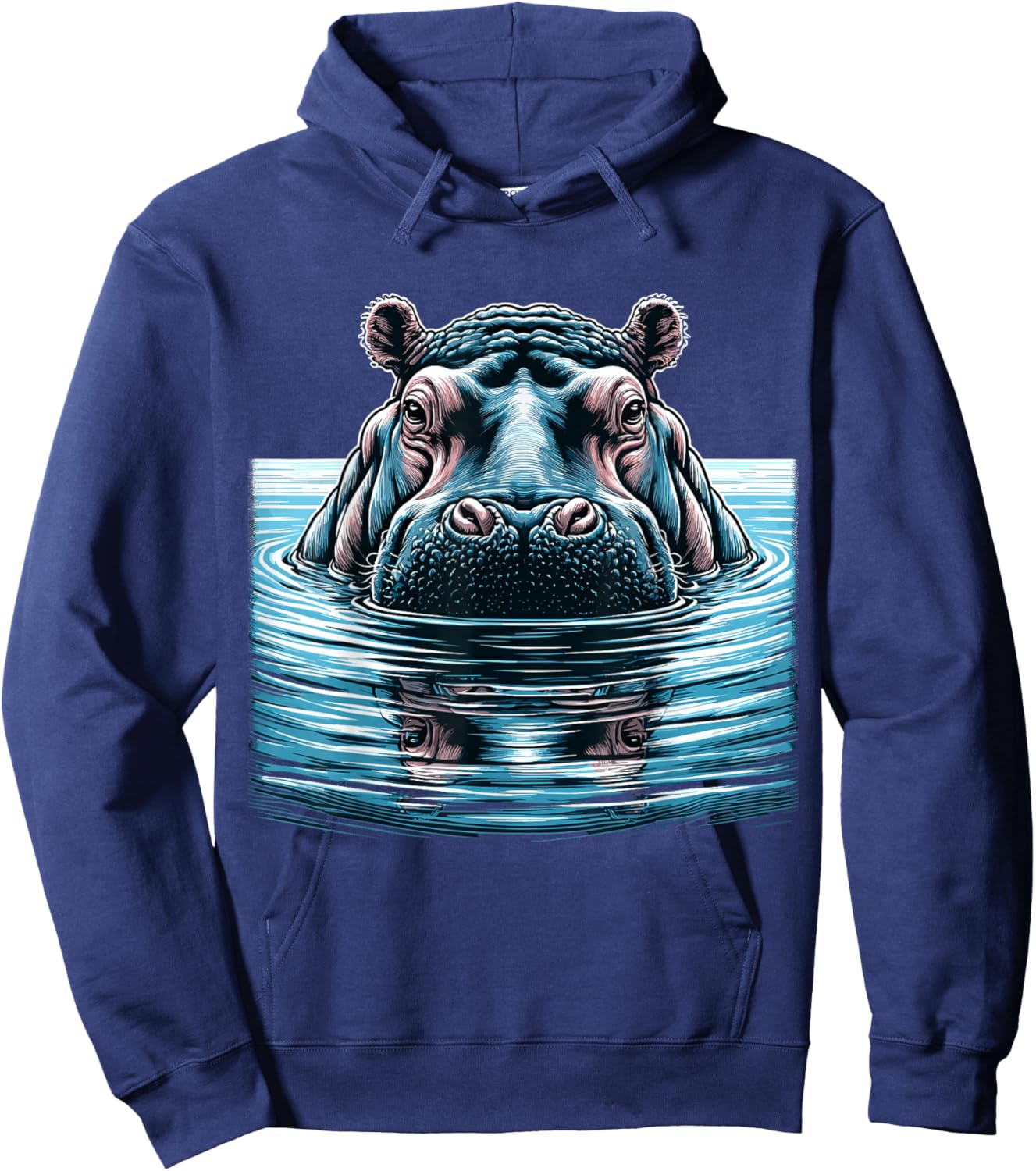 Hippopotamus in Water Hippo Hoodie - Hoodie | Navy