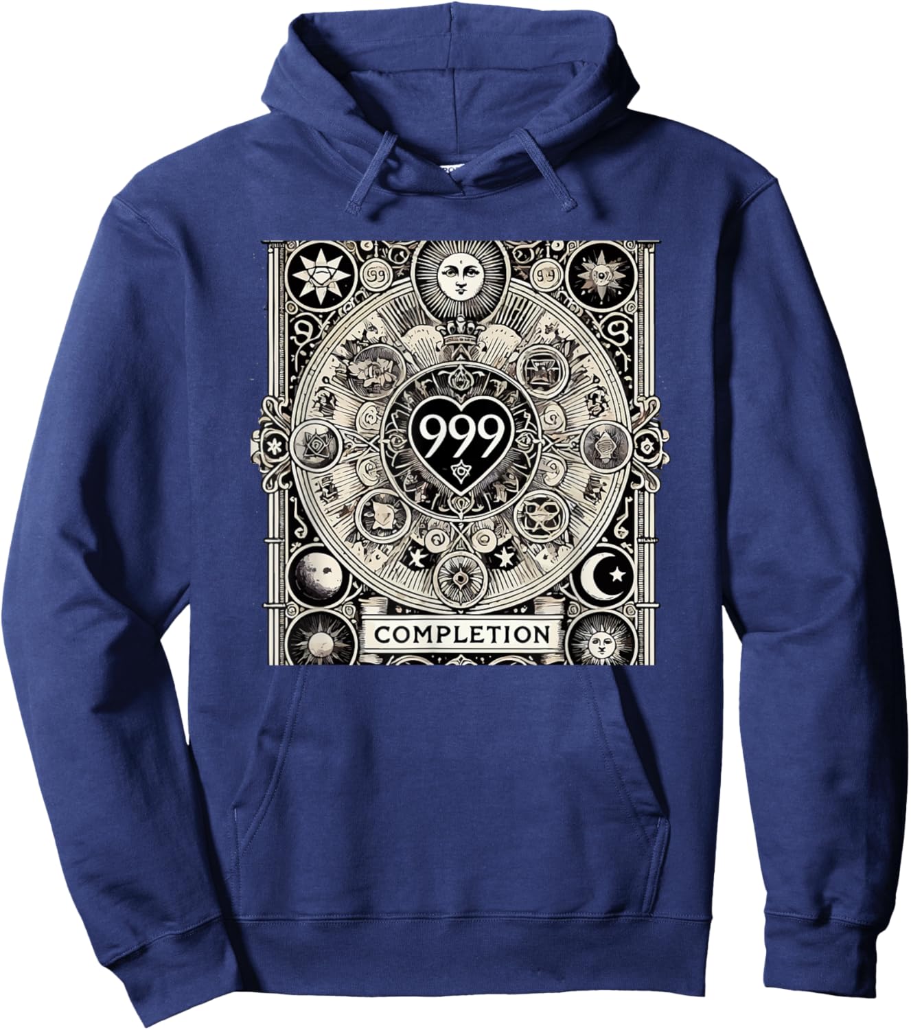 Angel Number 999 Completion Numerology Hoodie - Hoodie | Navy