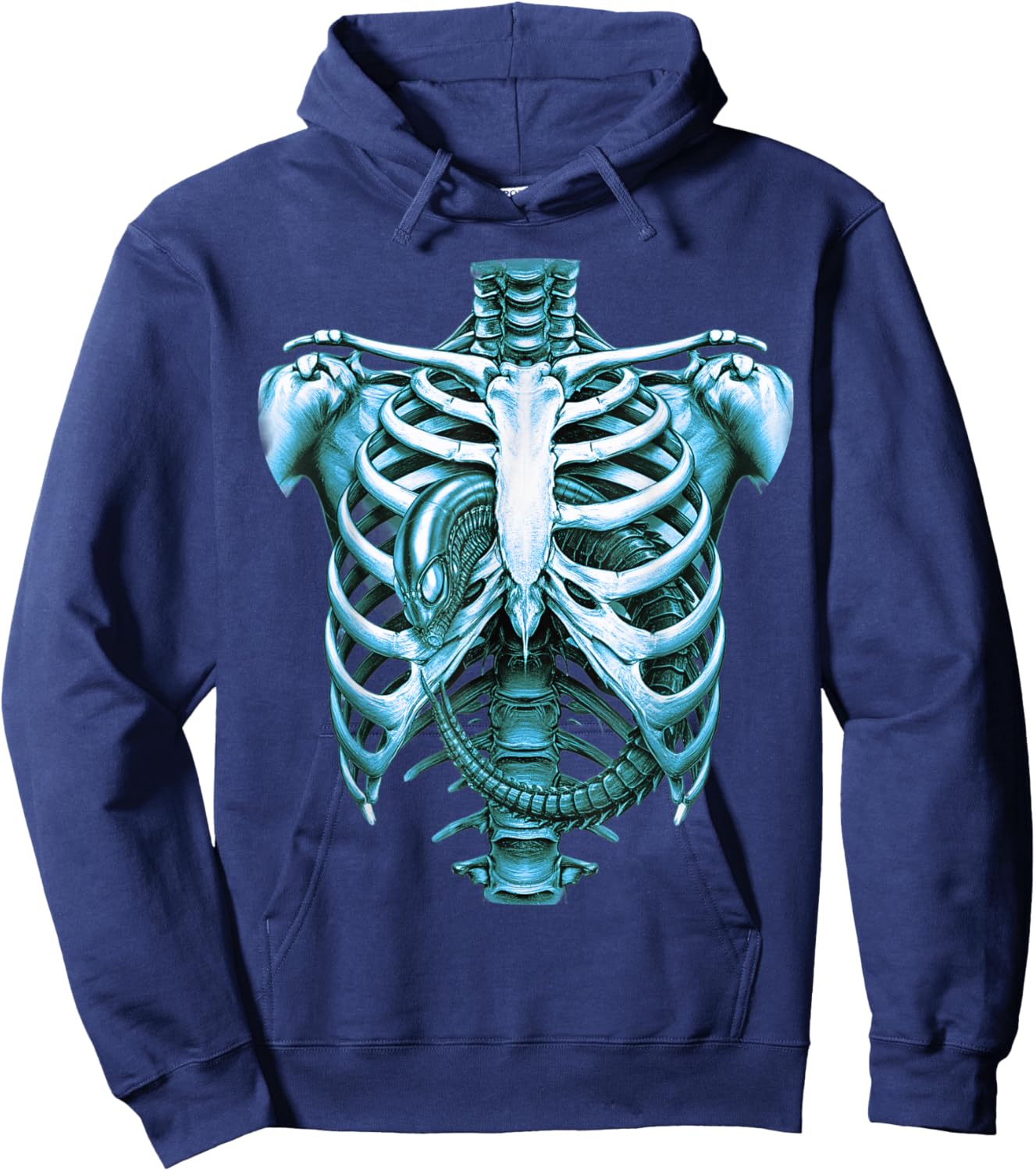 Funny UFO Aliens X Ray Radiography Graphic Adult Costume Hoodie - Hoodie | Navy