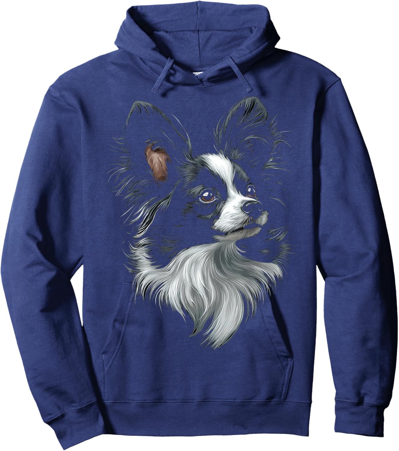 Papillon Dog Motif Pet Art Papillon Hoodie - Hoodie | Navy