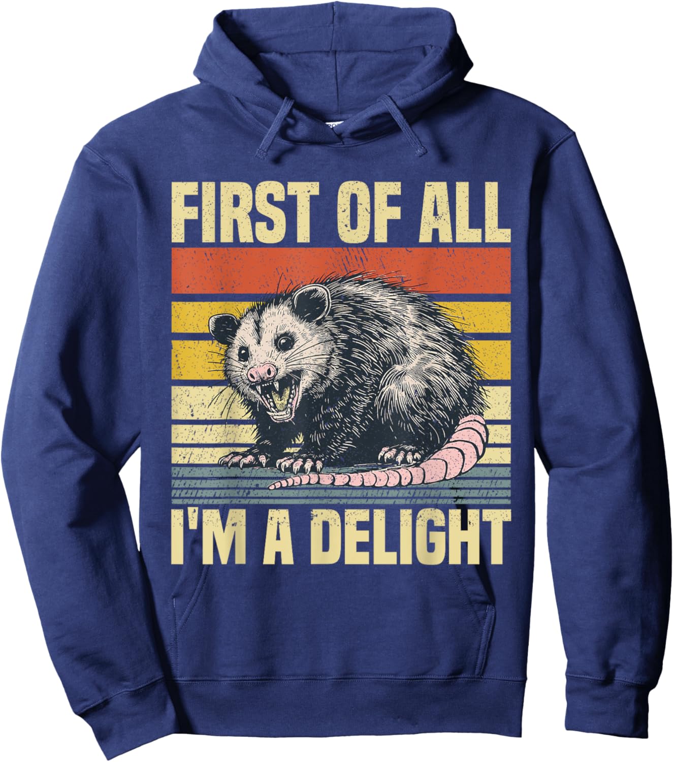 First of All I'm A Delight Possum Hoodie - Hoodie | Navy