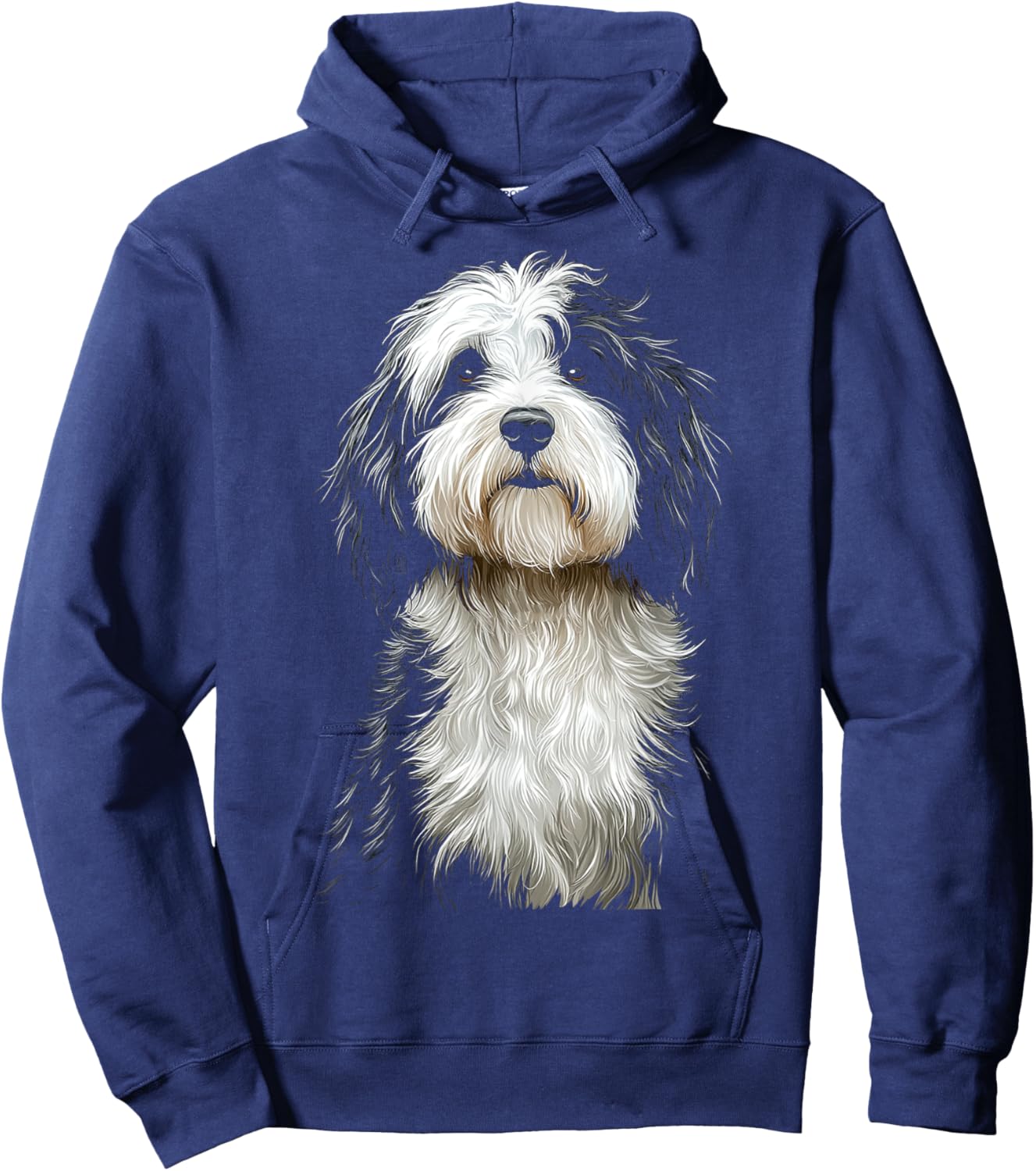 Old English Sheep Dog Motif Pet Artwork Old English Sheep Women Kids Hoodie - Hoodie | Navy
