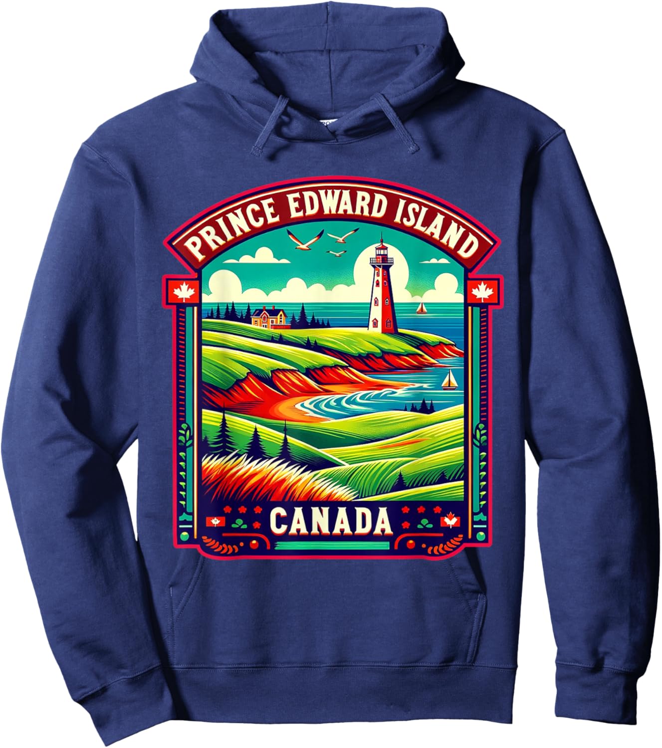 Prince Edward Island Canada Shirt Family Trip Vintage Retro Hoodie - Hoodie | Navy