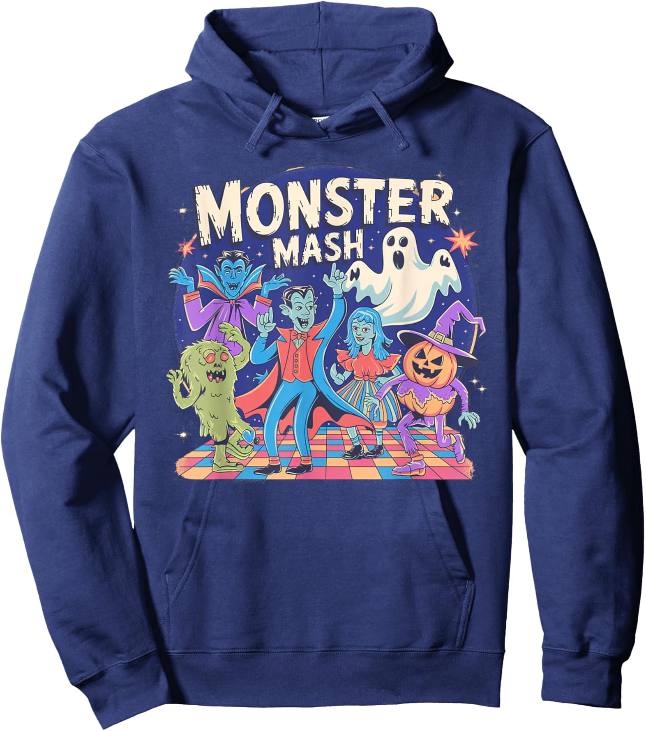 Vintage Monster Mash Funny Halloween Candy Handers Hoodie - Hoodie | Navy