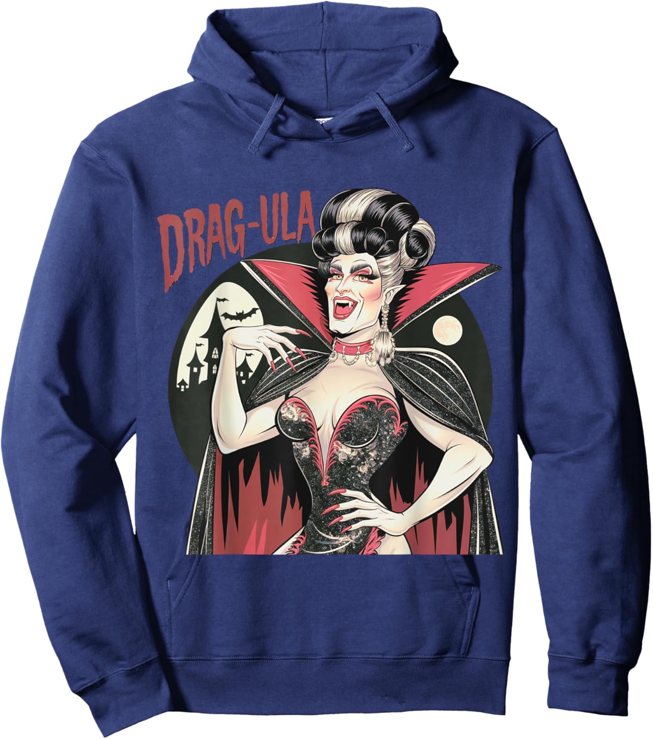 Vampire Funny Halloween Drag Queen Dragula Queer Gay Hoodie - Hoodie | Navy
