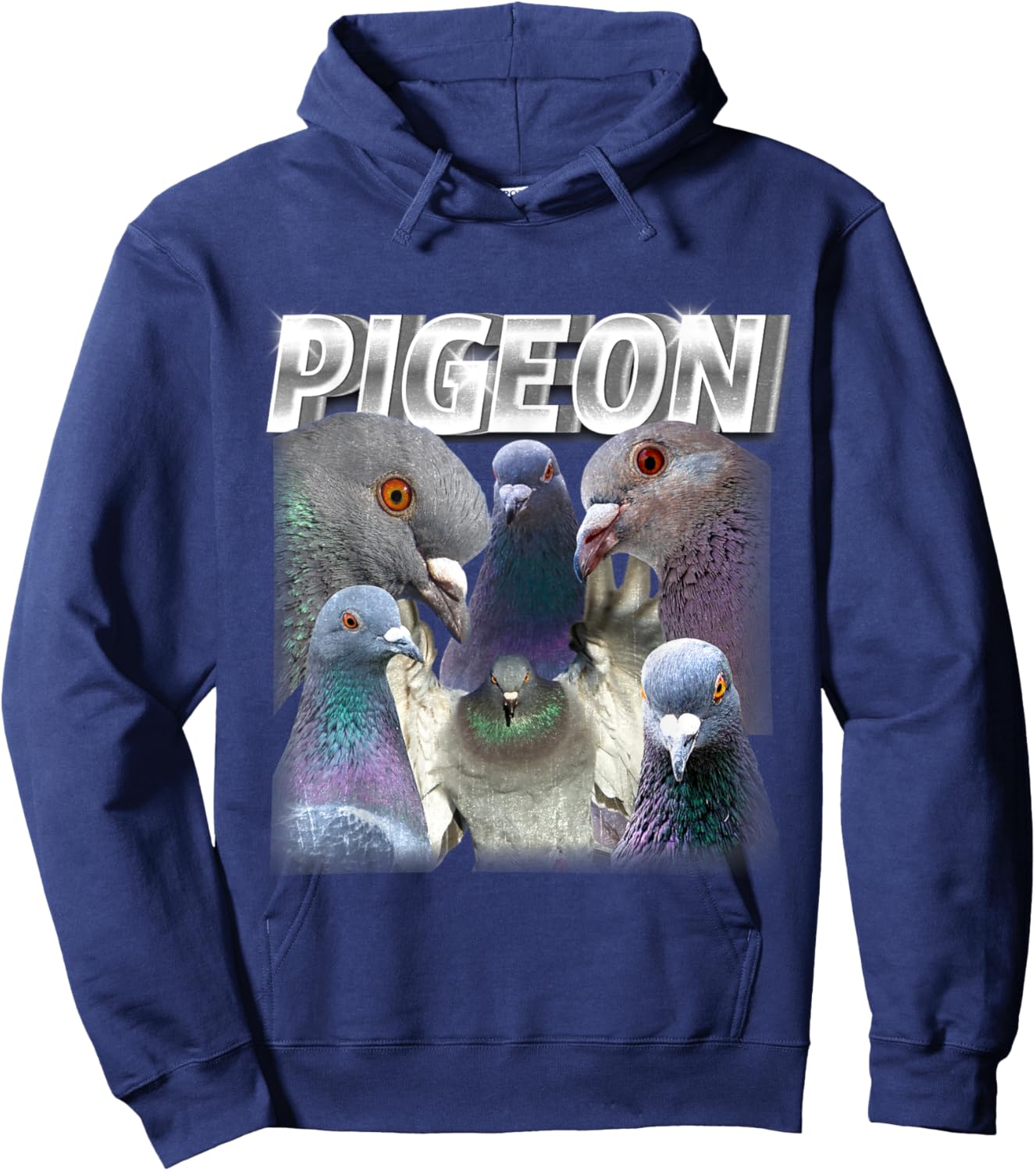 Funny Cute Pigeon Bootleg Rap Vintage Cool Bird 90s 2000s Hoodie - Hoodie | Navy