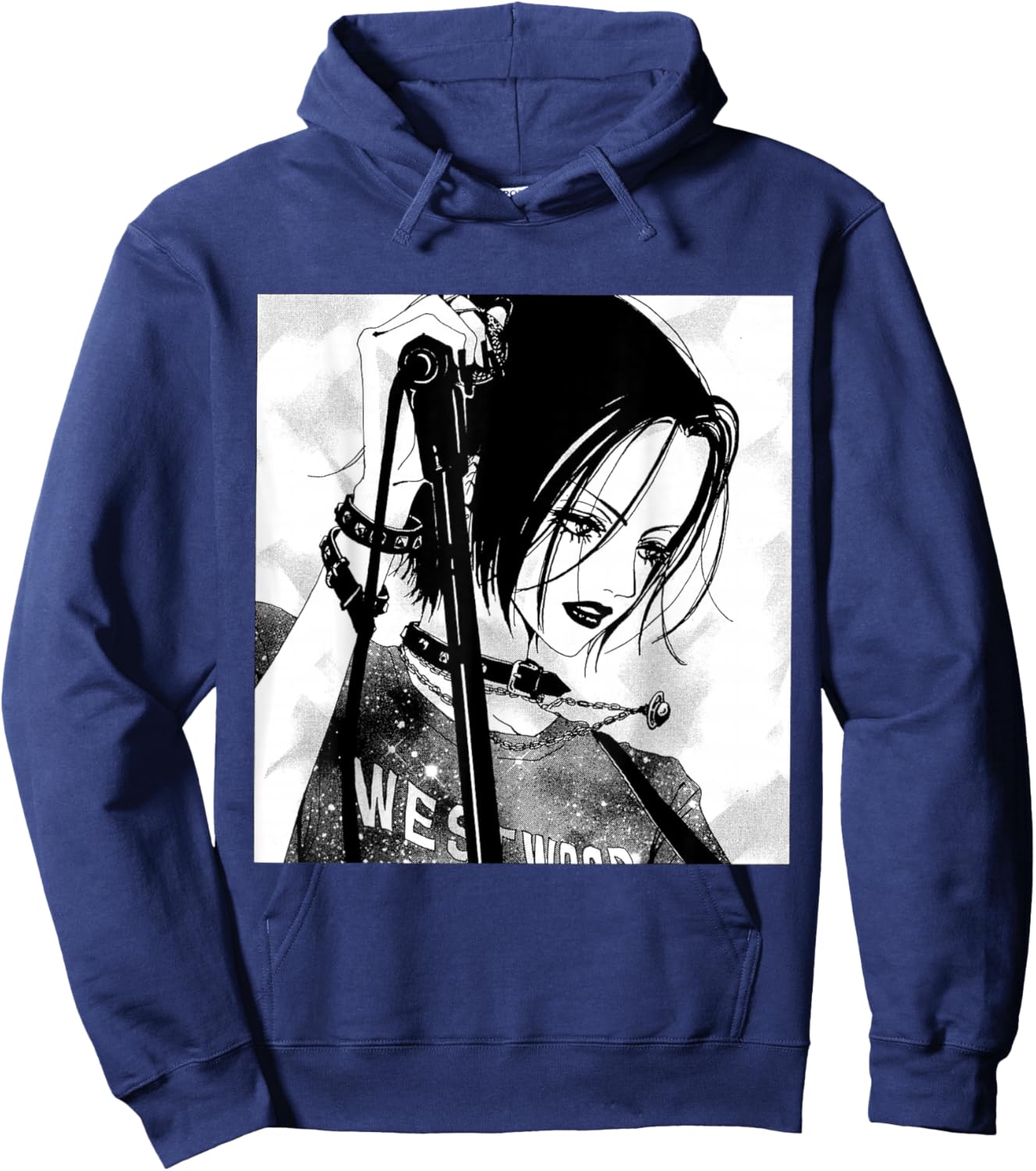 Anime Gothic Girl Aesthetic Soft Grunge Waifu Japanese Otaku Hoodie - Hoodie | Navy