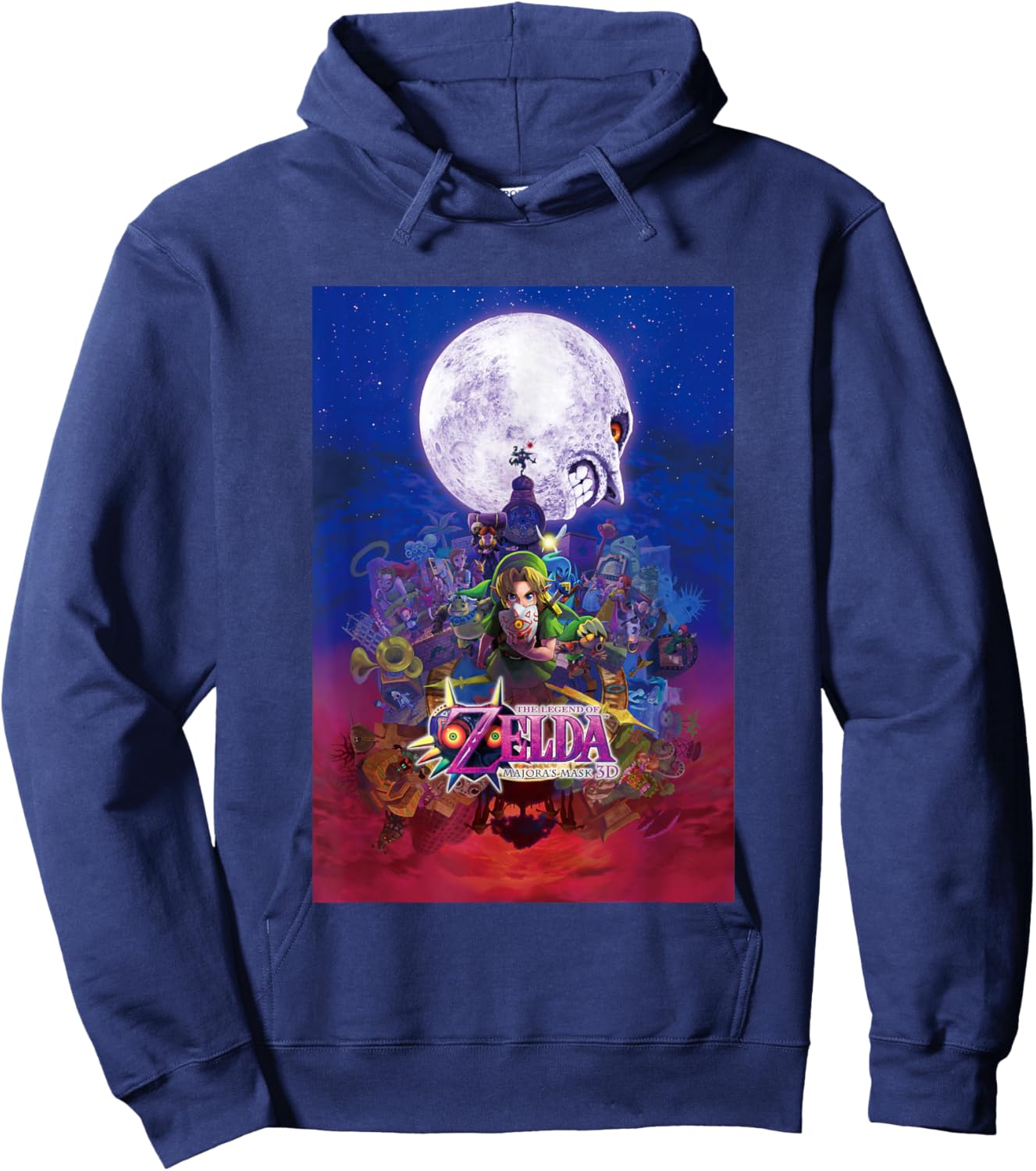 The Legend of Zelda Majora's Mask Gradient Distressed Poster Hoodie - Hoodie | Navy