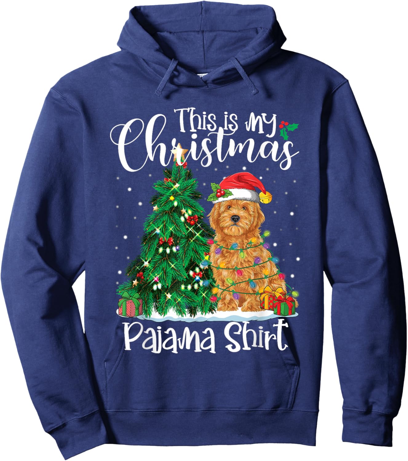 This Is My Christmas Pajama Shirt Goldendoodle Lover Dog Hoodie - Hoodie | Navy
