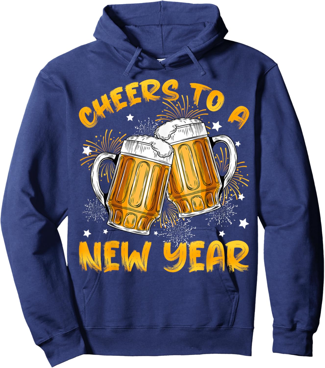 Cheers To A New Year 2026 Beer Glasses New Years Eve Party Hoodie - Hoodie | Navy