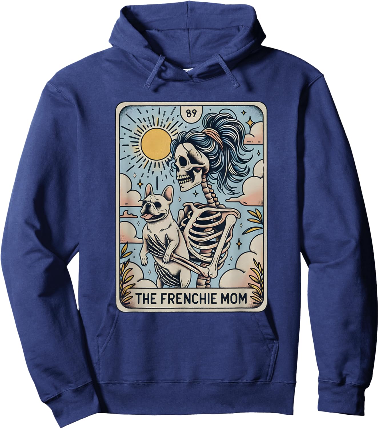 French Bulldog Halloween, French Bulldog Skeleton Halloween Men Women Hoodie - Hoodie | Navy